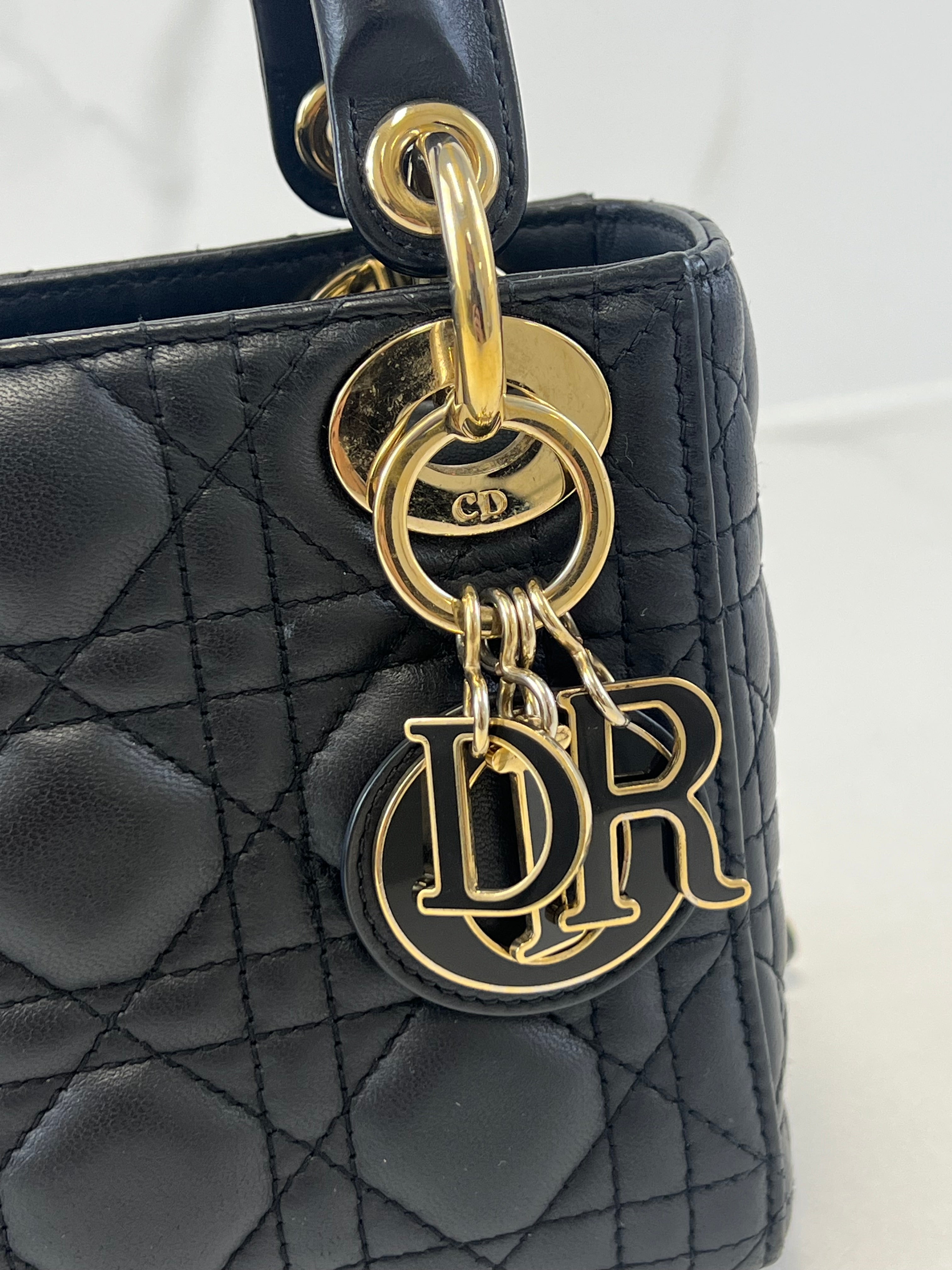 Christian Dior Mini Lady Dior Cannage in Black