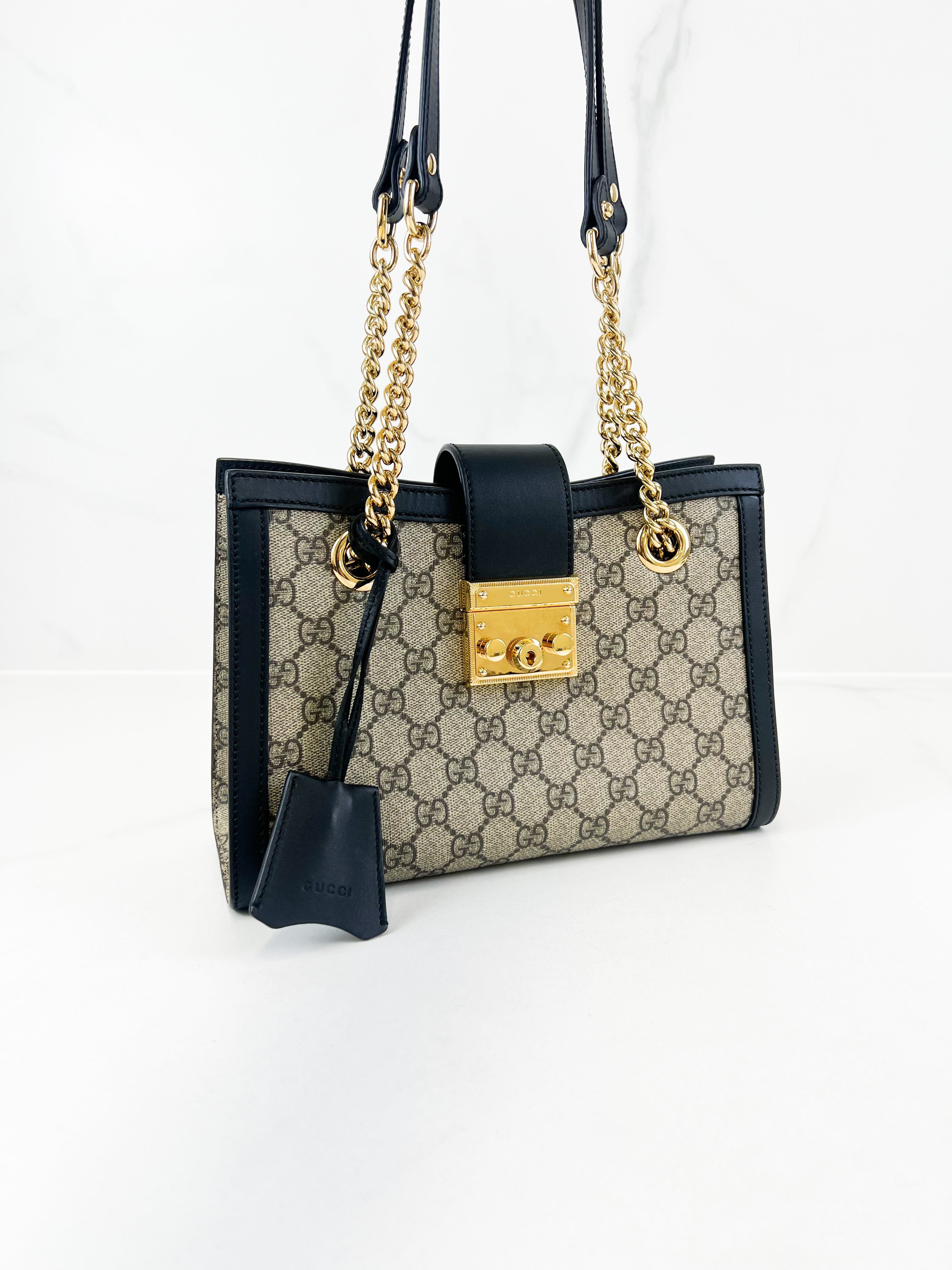 Gucci GG Supreme Medium Padlock Tote Bag