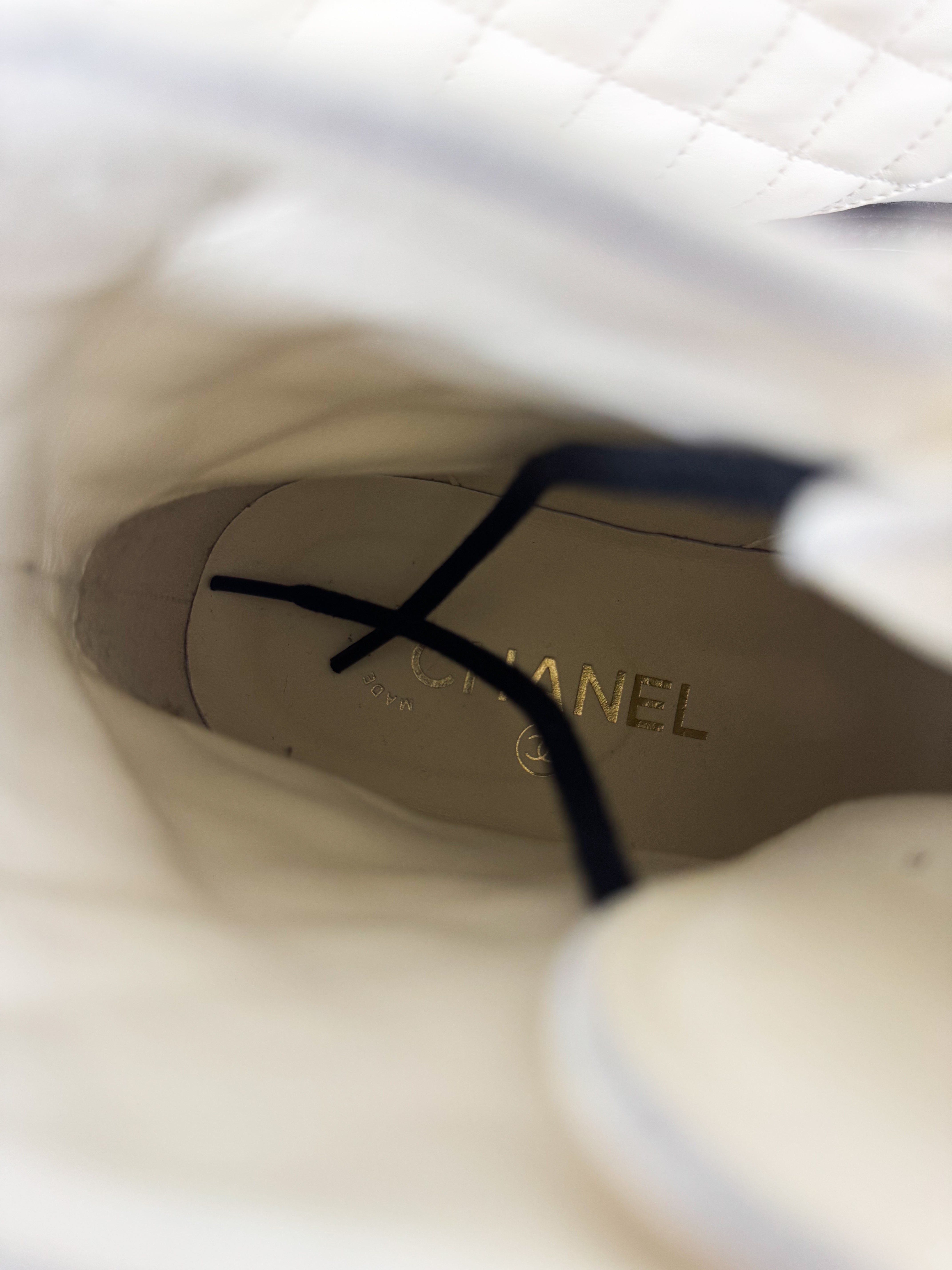 Chanel Quilted Combat Boot Size 38C