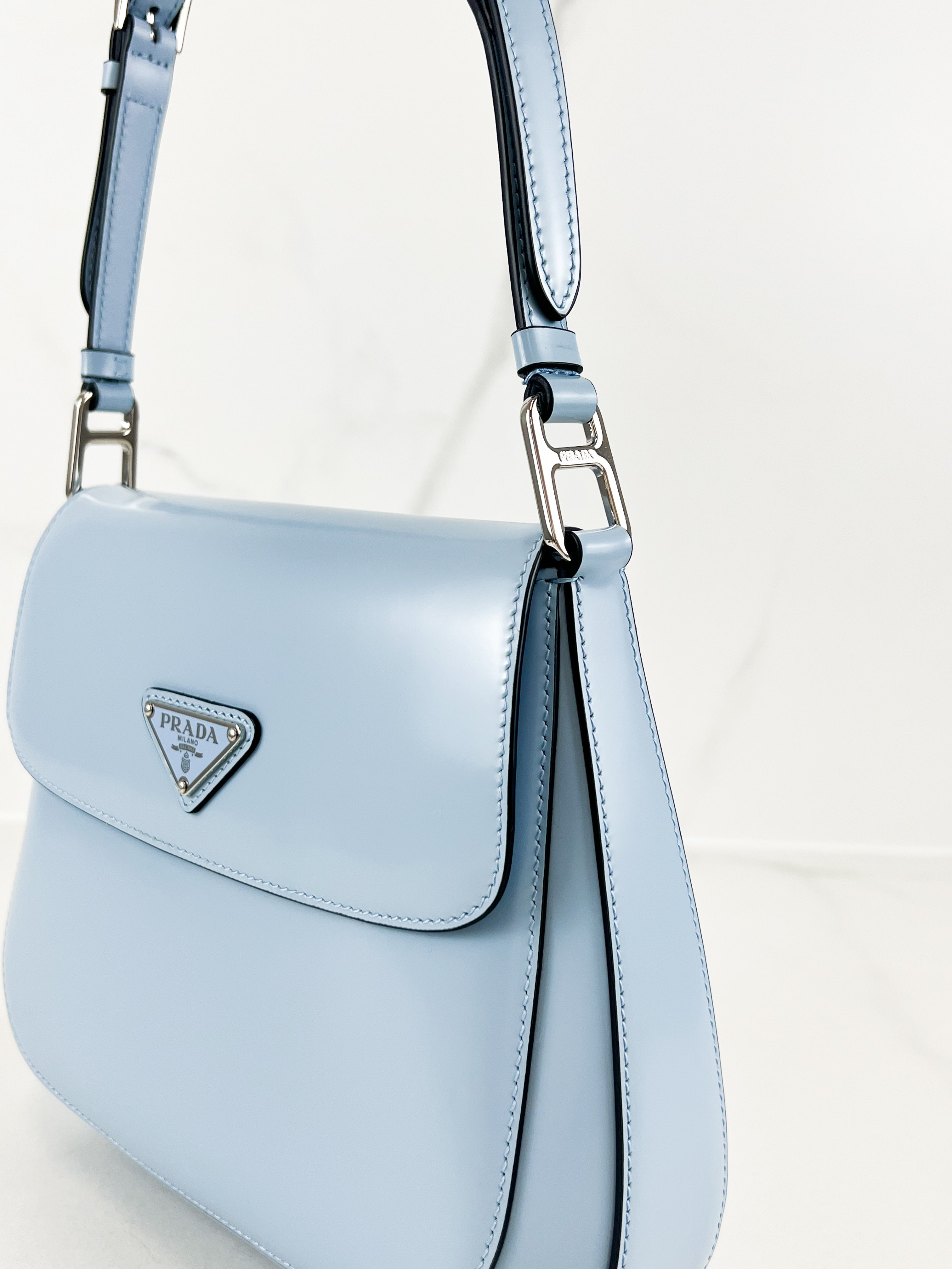 Prada Blue Small Cleo Shoulder Bag