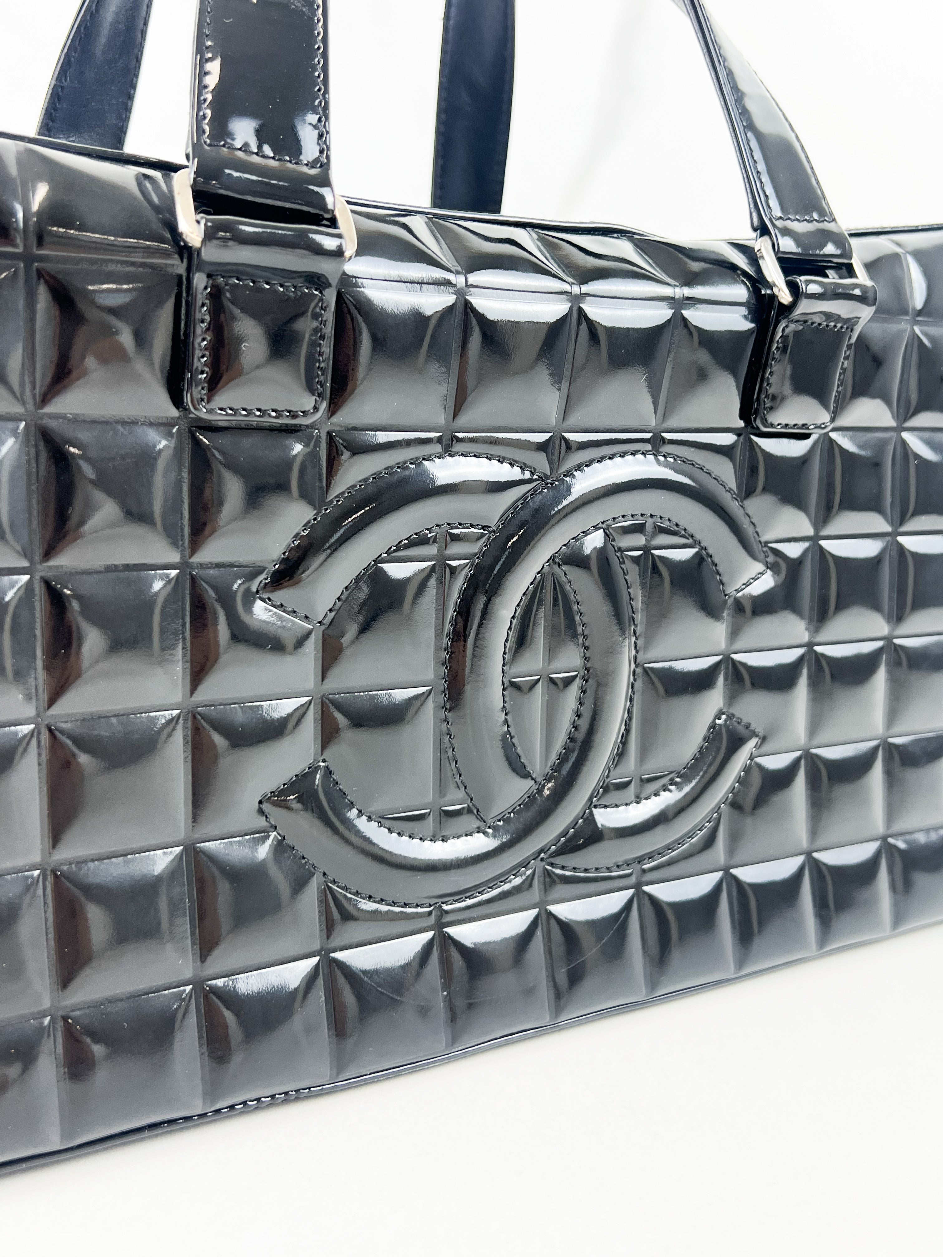 Chanel Black Patent Bowling Bag