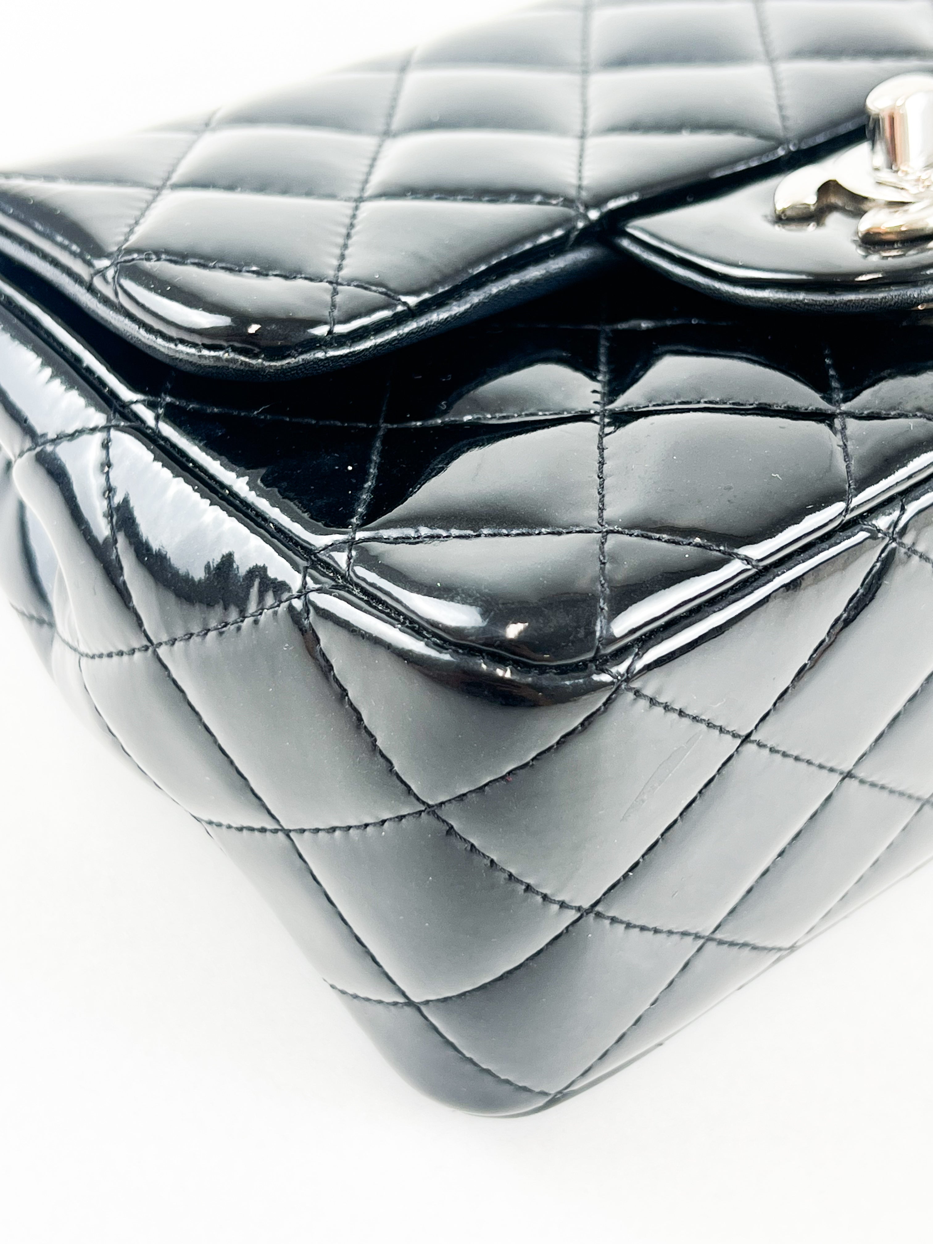 Chanel Patent Mini Square in Black with SHW