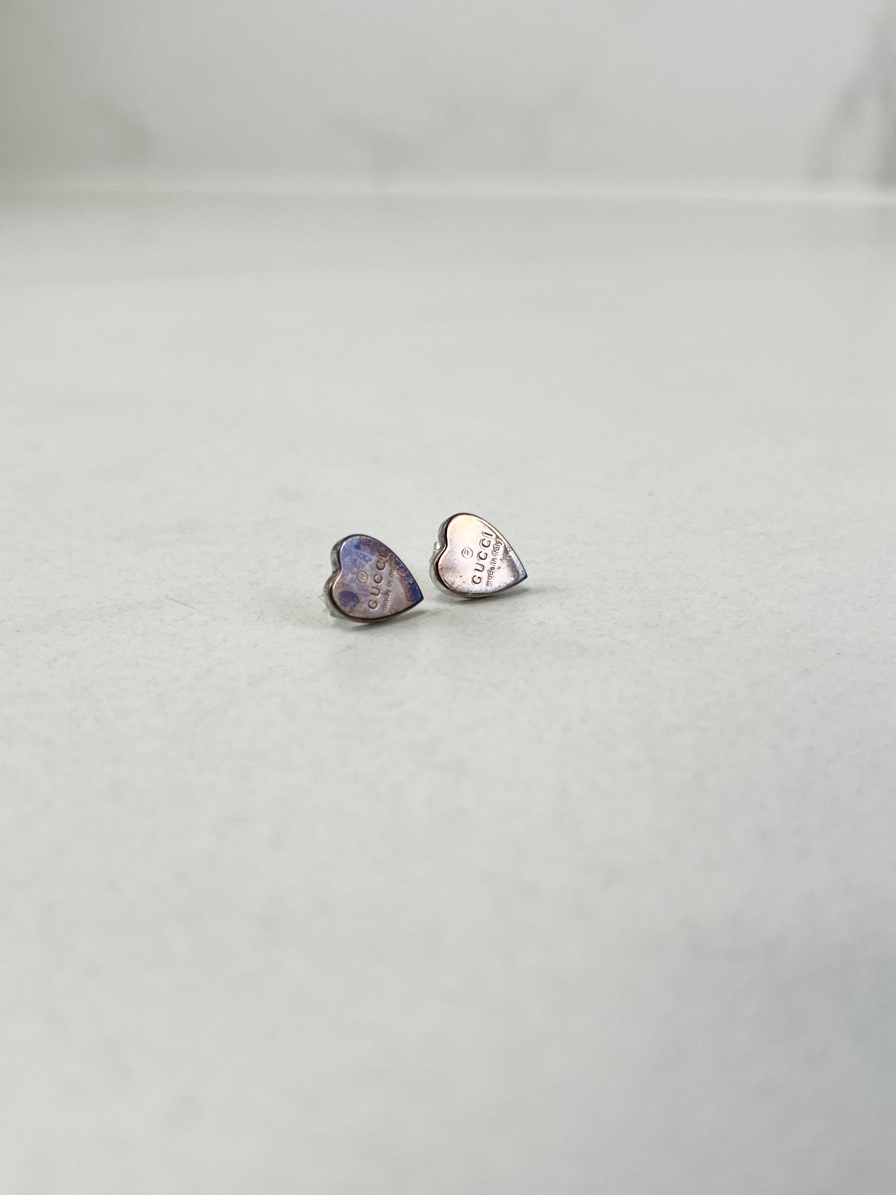 Gucci Trademark Heart Earrings in Silver
