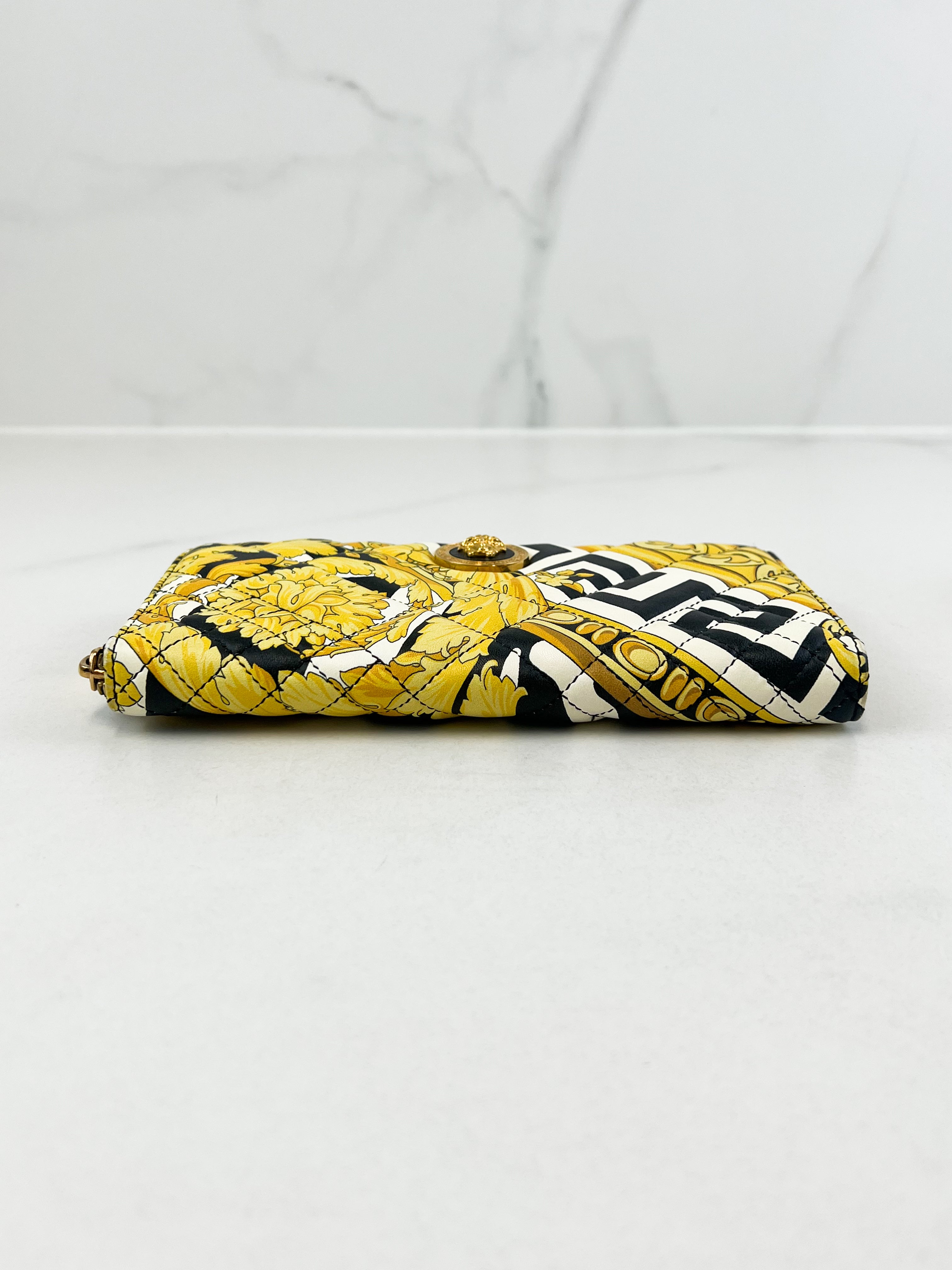 Black & Yellow Leather Tribute Zip Wallet