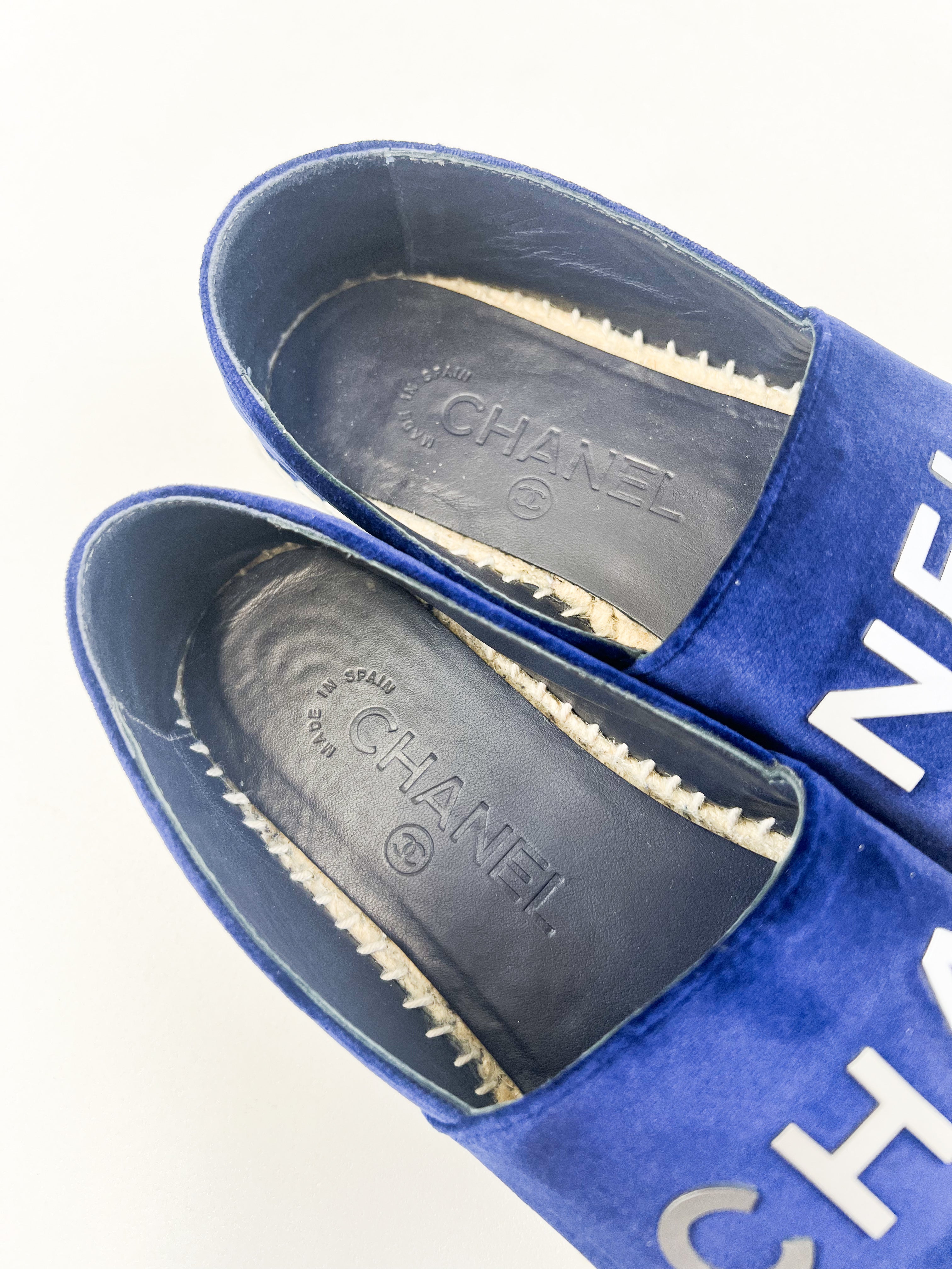 Chanel Cha nel Suede Espadrille Size 35