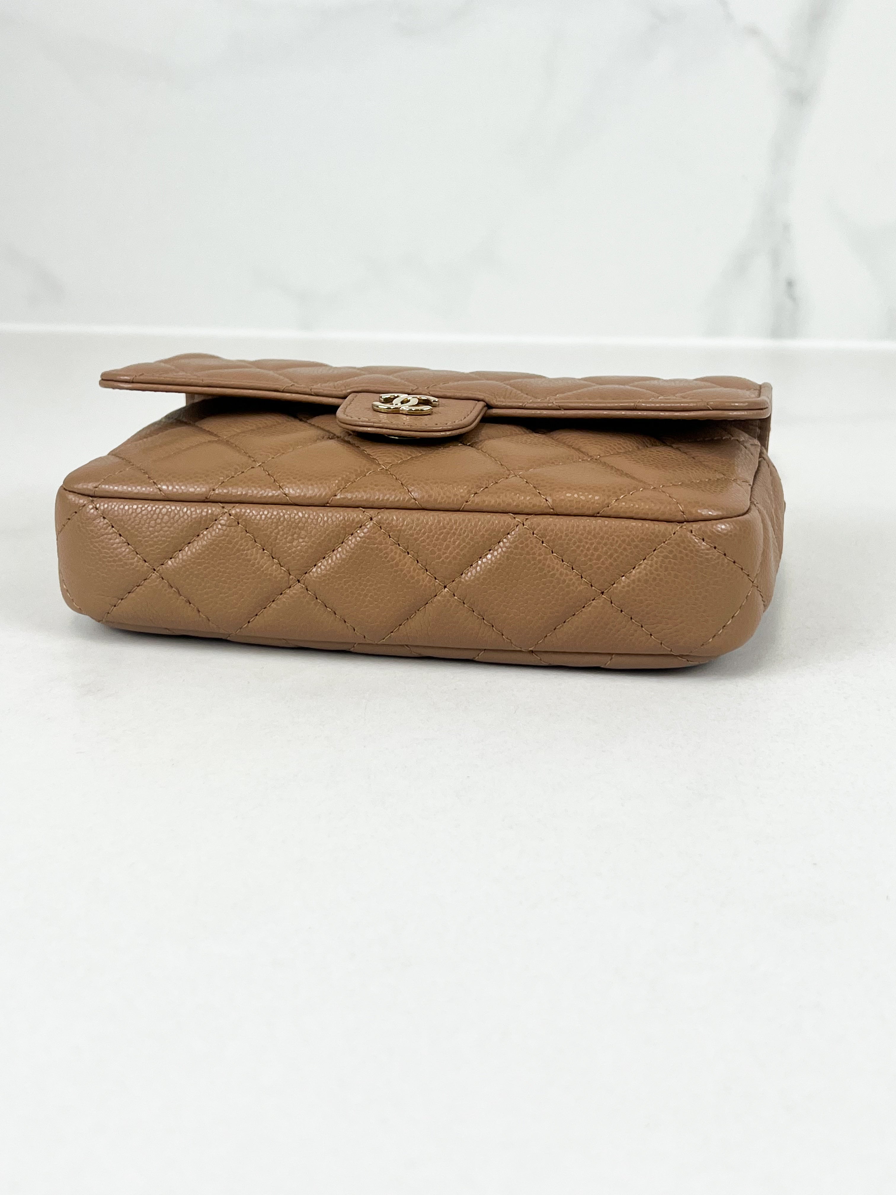 Chanel Caramel Classic Flap Phone Holder with LGHW