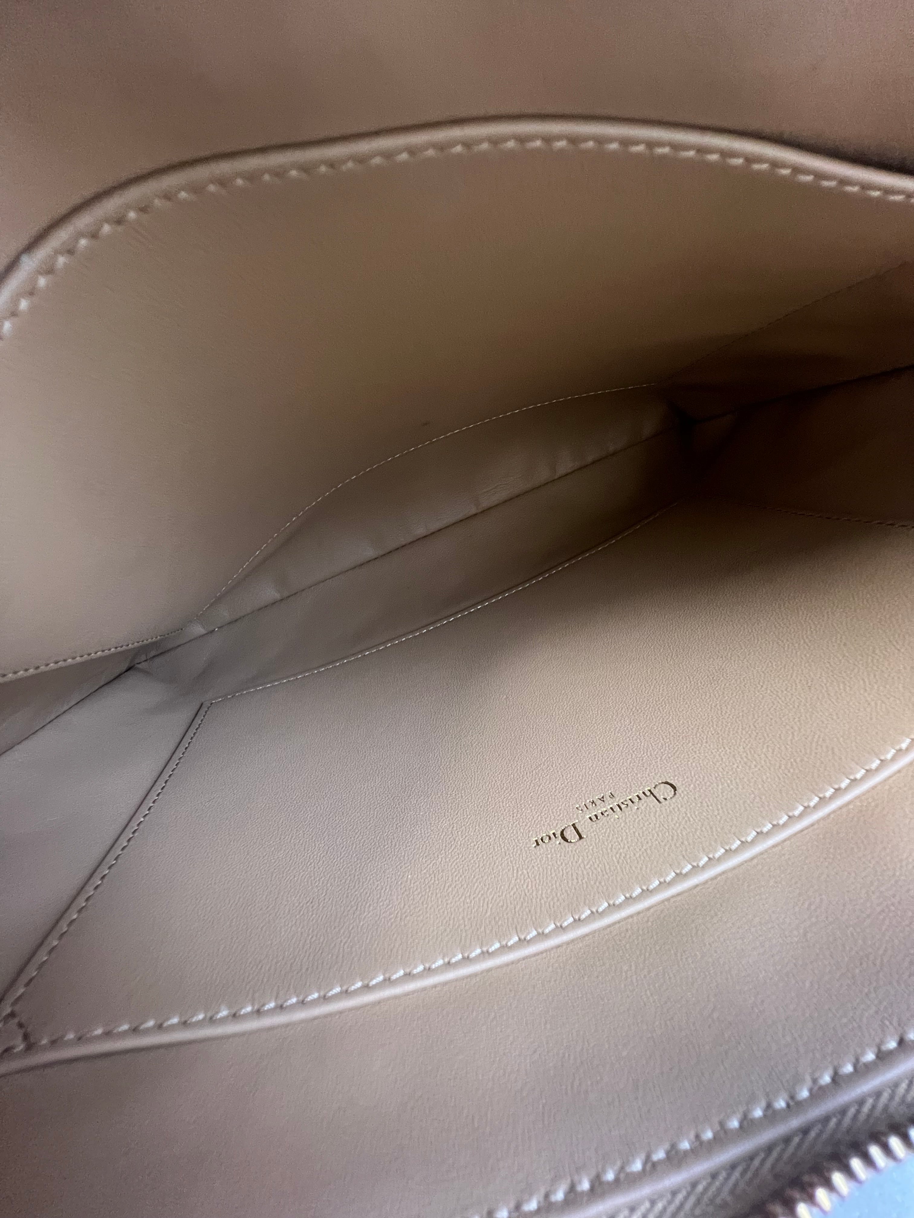 Christian Dior Caro Caramel Large Daily Cannage Quilted Leather Pouch