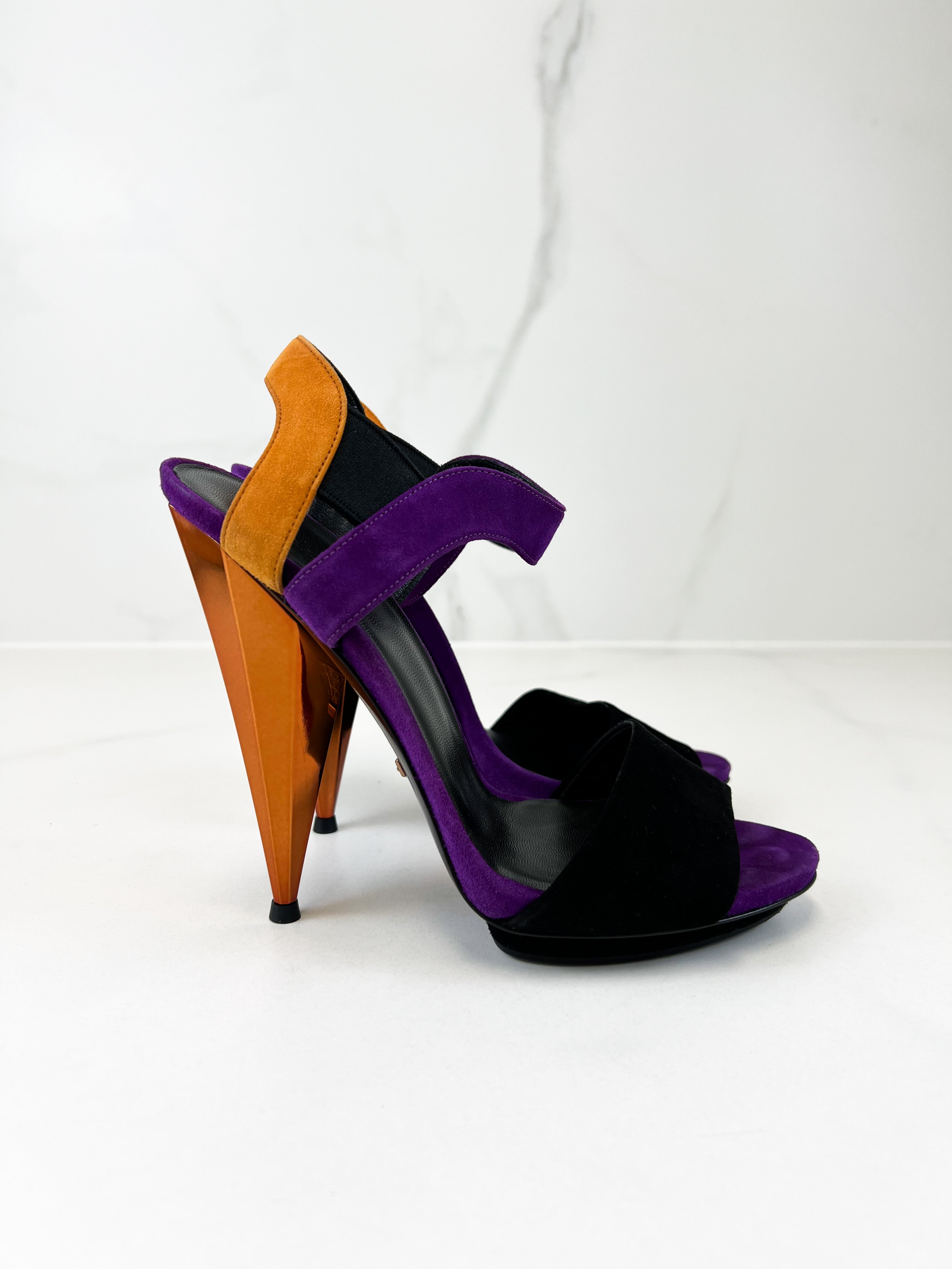 Gucci Tri-Color Suede Heel Size 37.5