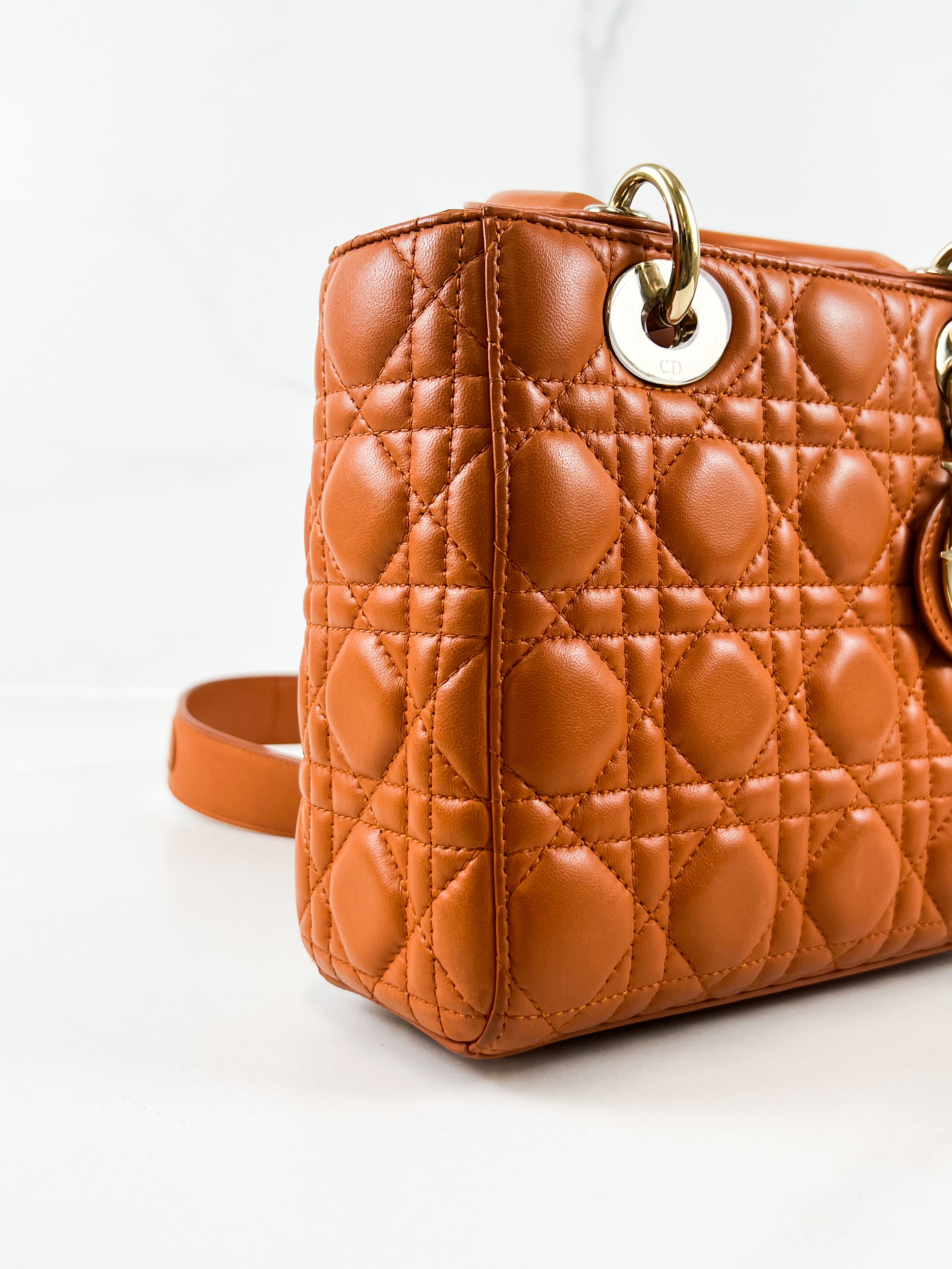Christian Dior Small Lady Dior In Amber