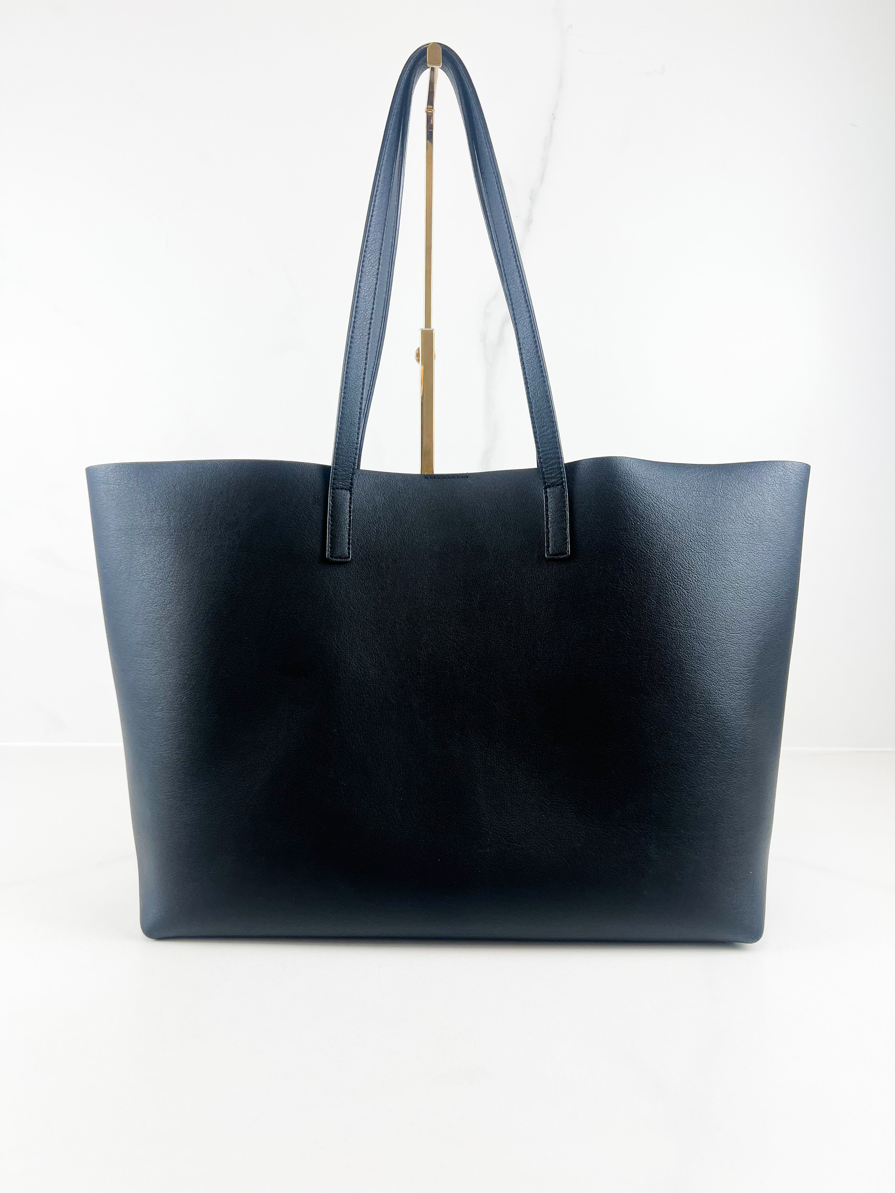 Saint Laurent E/W Shopper Tote in Black Supple Leather