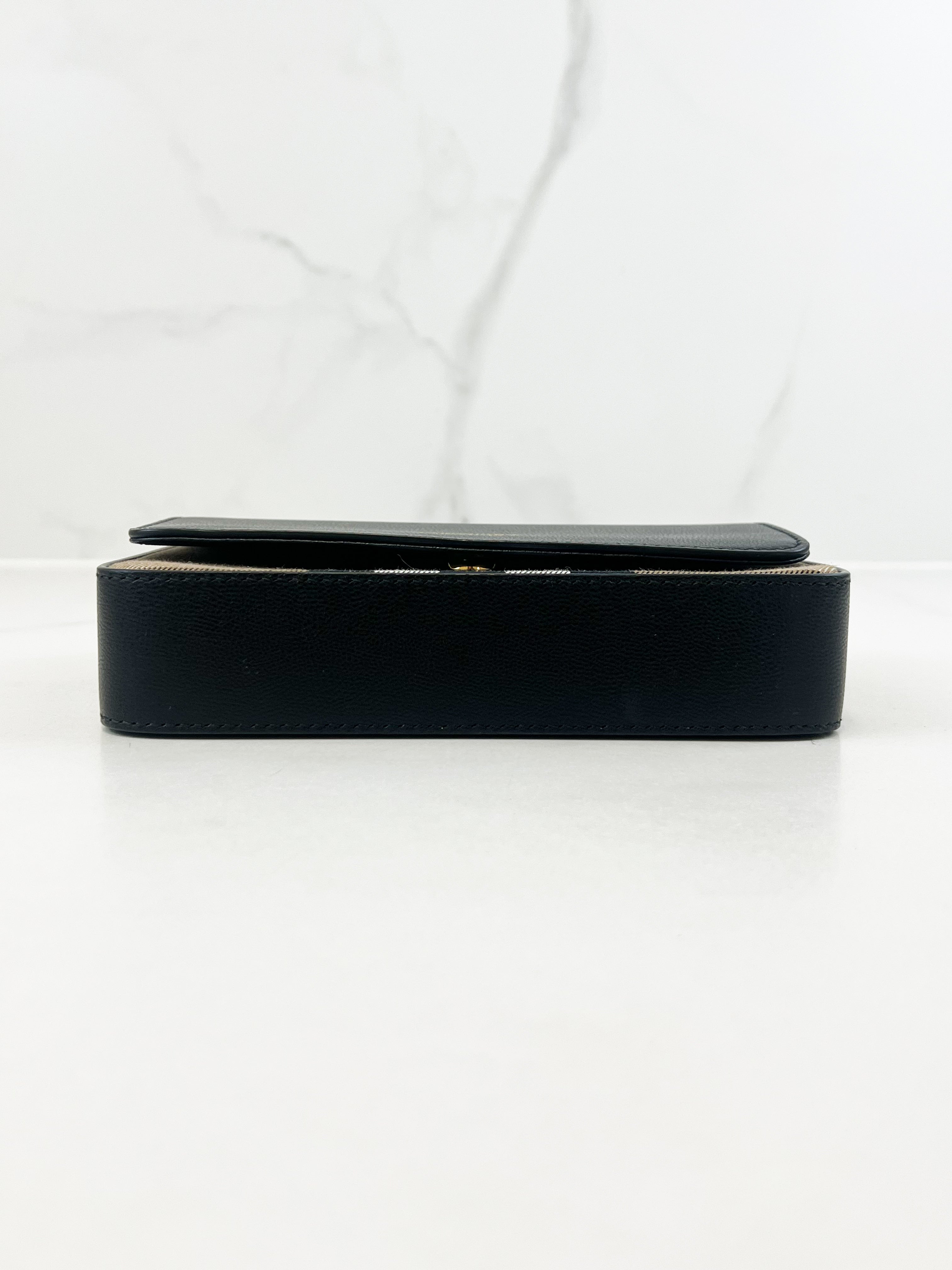 Burberry Leather and Vintage Check Note Crossbody Bag