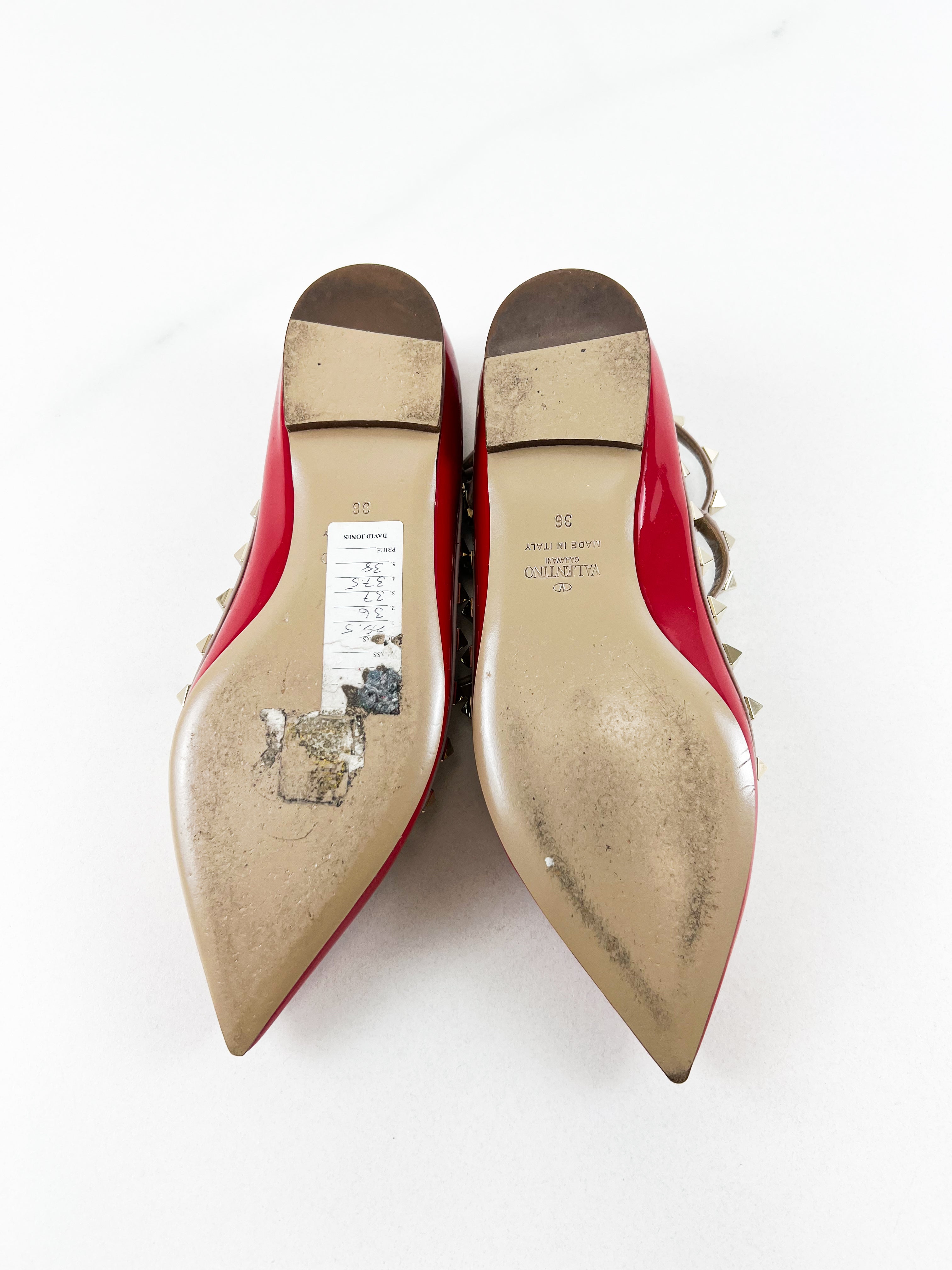 Valentino Rockstud Caged Ballet Flat Size 36