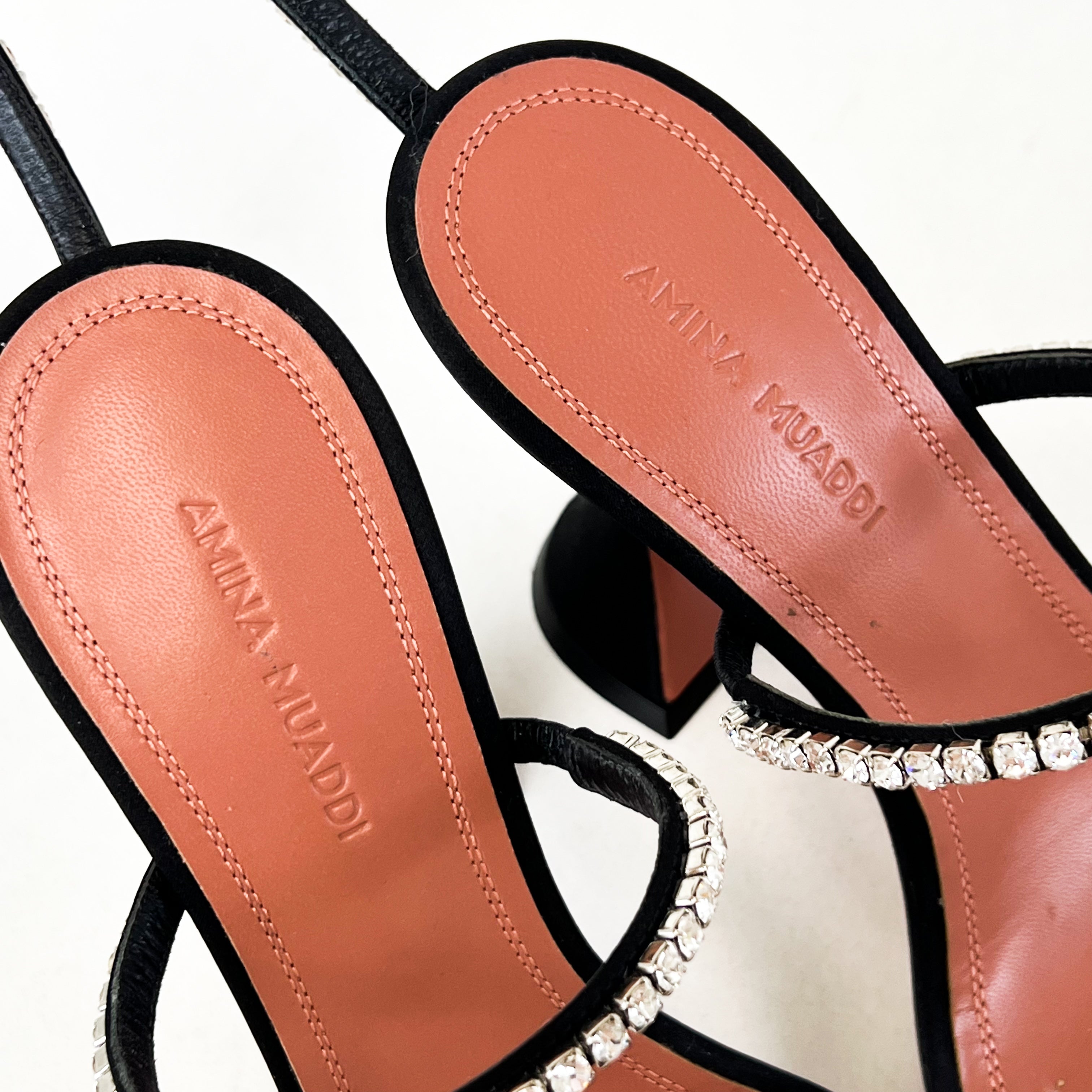 Amina Muaddi Gilda Crystal Embellished Sandal Size 35