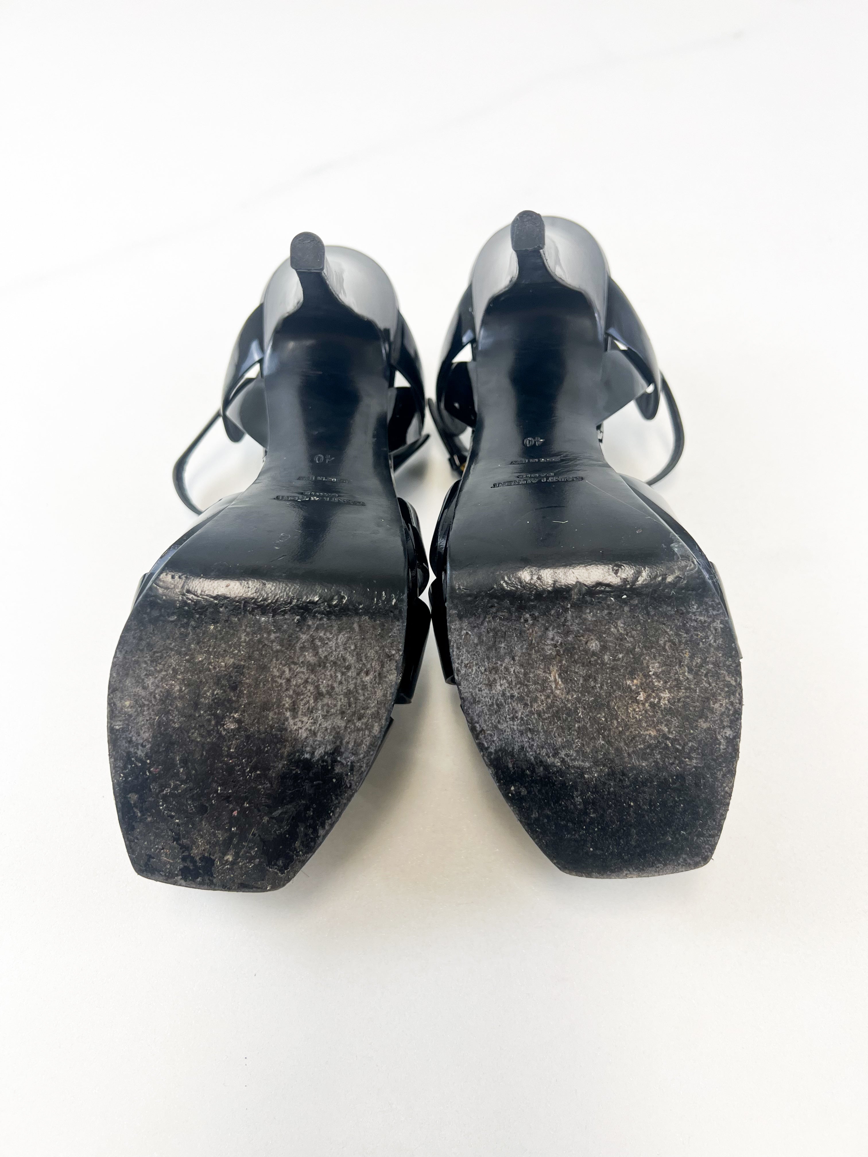 Saint Laurent Black Patent Tributes 135mm Size 40