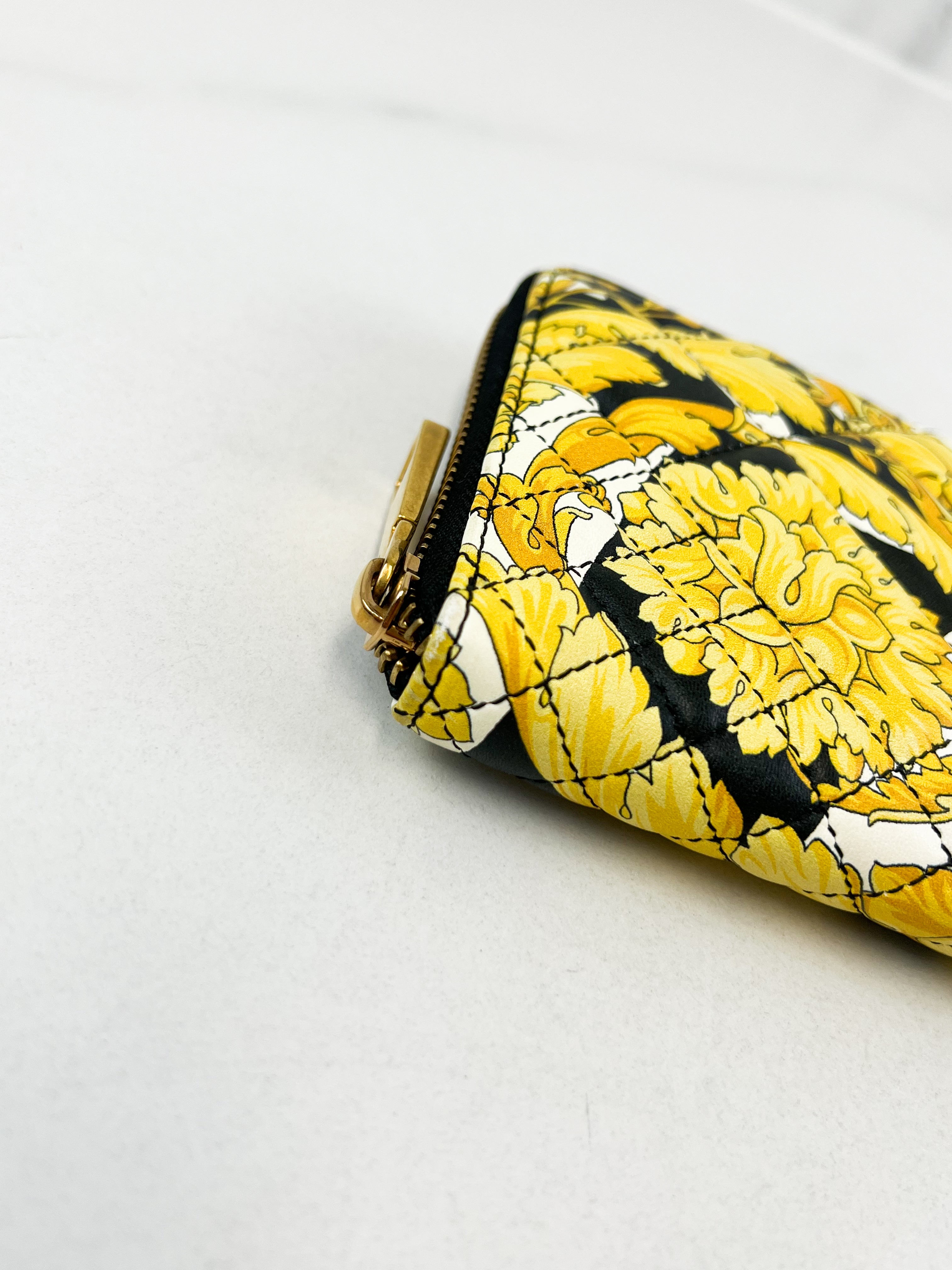 Black & Yellow Leather Tribute Zip Wallet