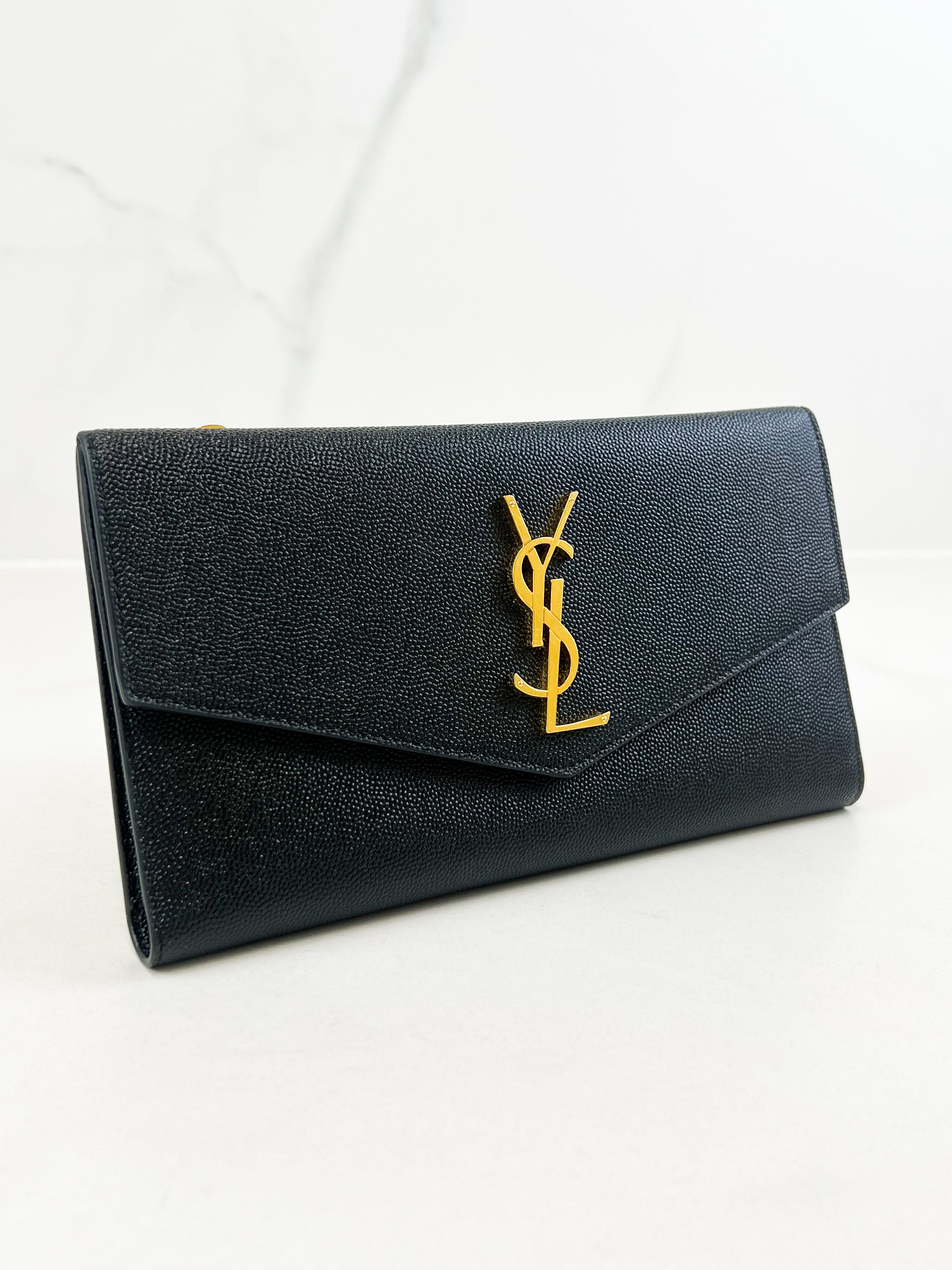 Saint Laurent Black Portefueli Fame Flap Wallet