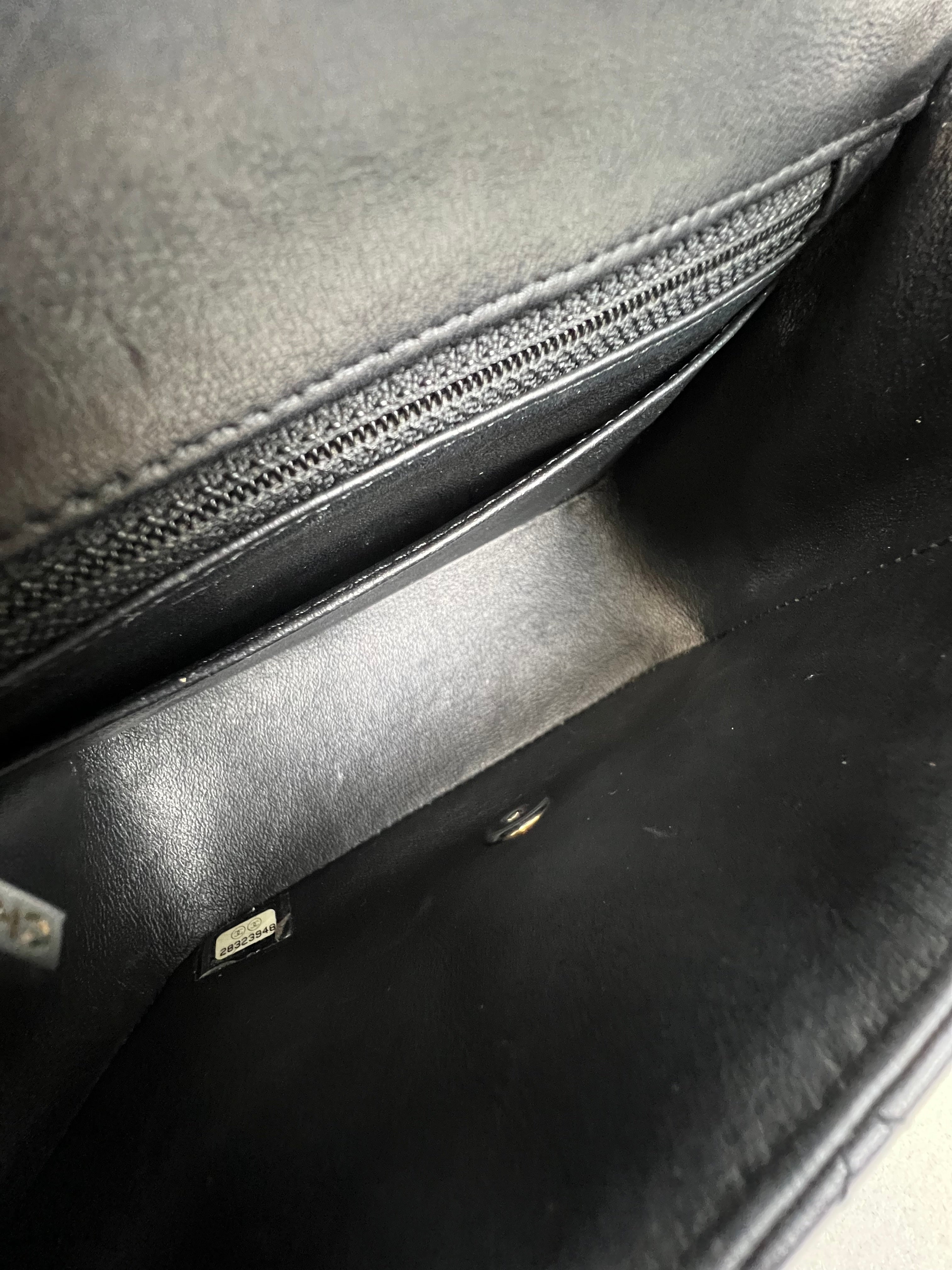 Chanel Mini Square in Black Lambskin with SHW