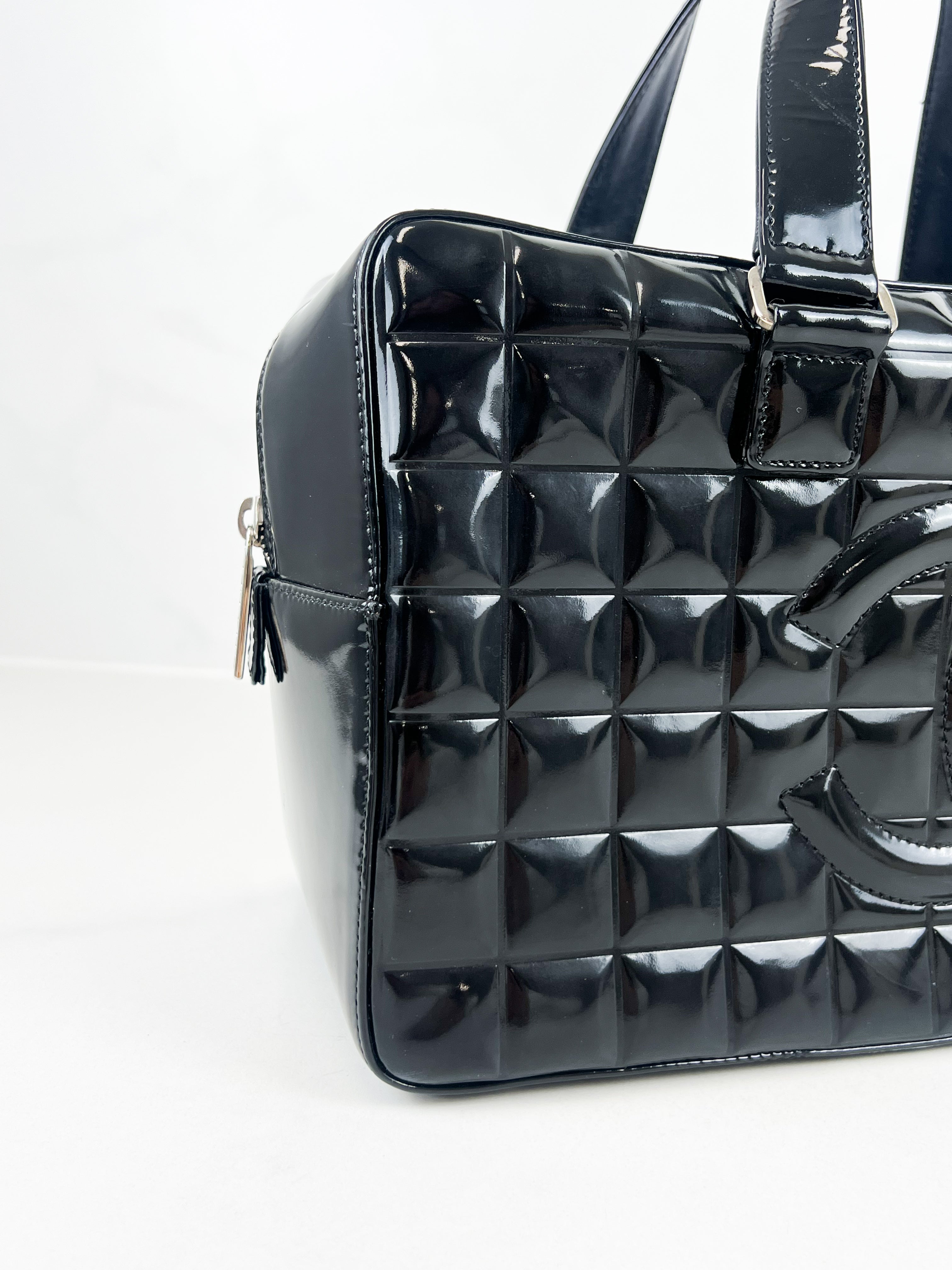 Chanel Black Patent Bowling Bag