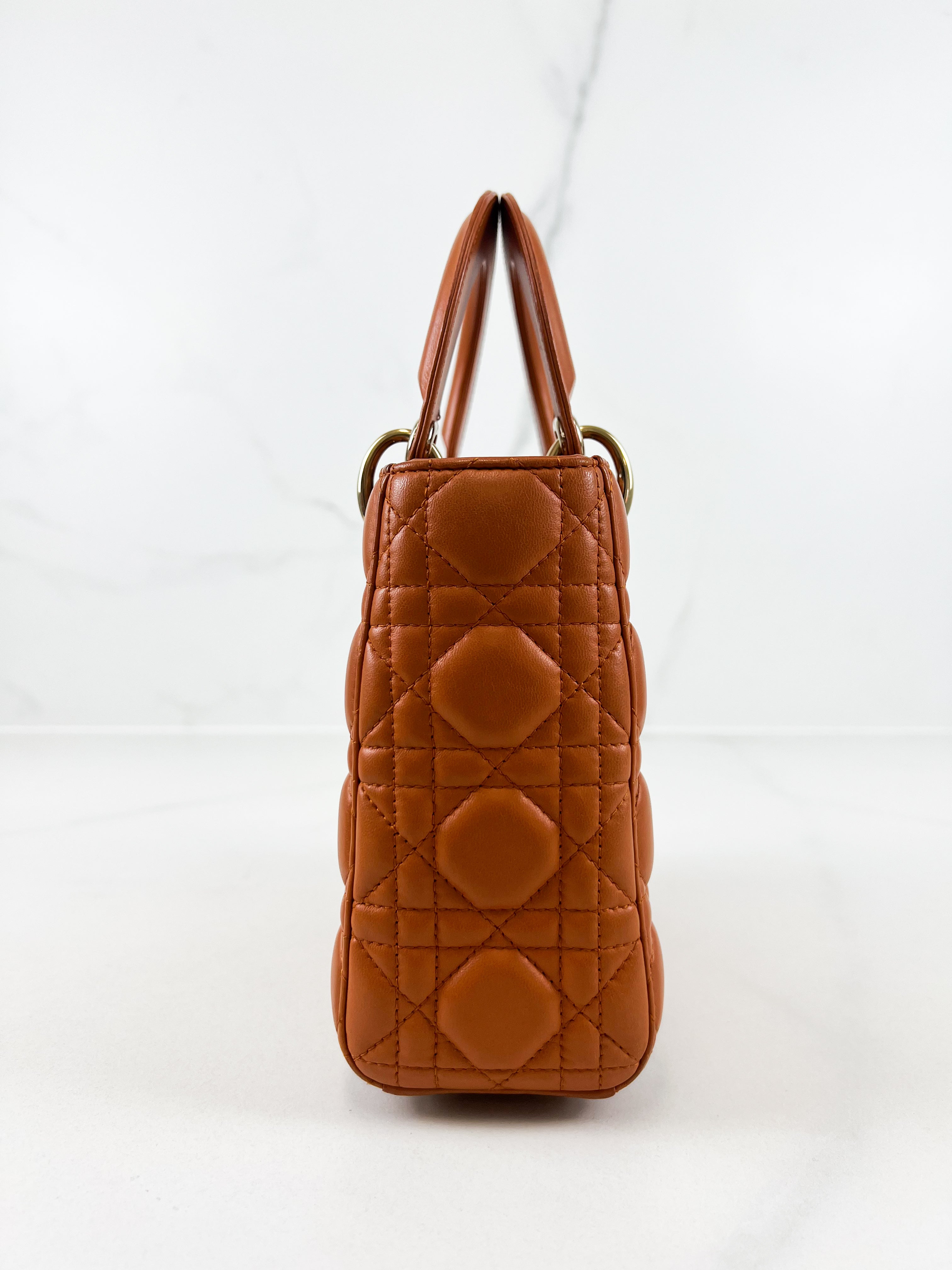 Christian Dior Small Lady Dior In Amber