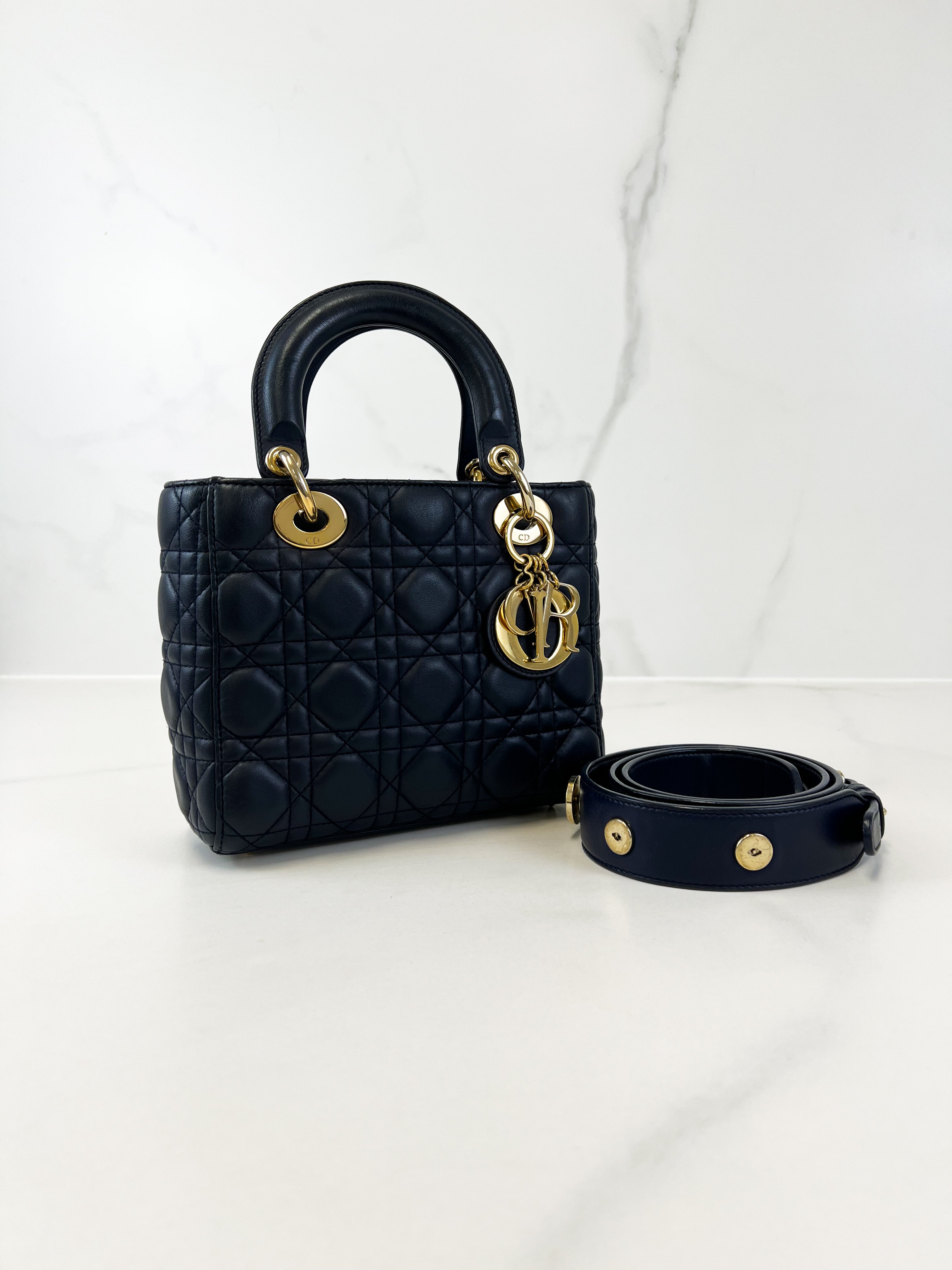 Christian Dior Small Midnight Blue Lady Dior