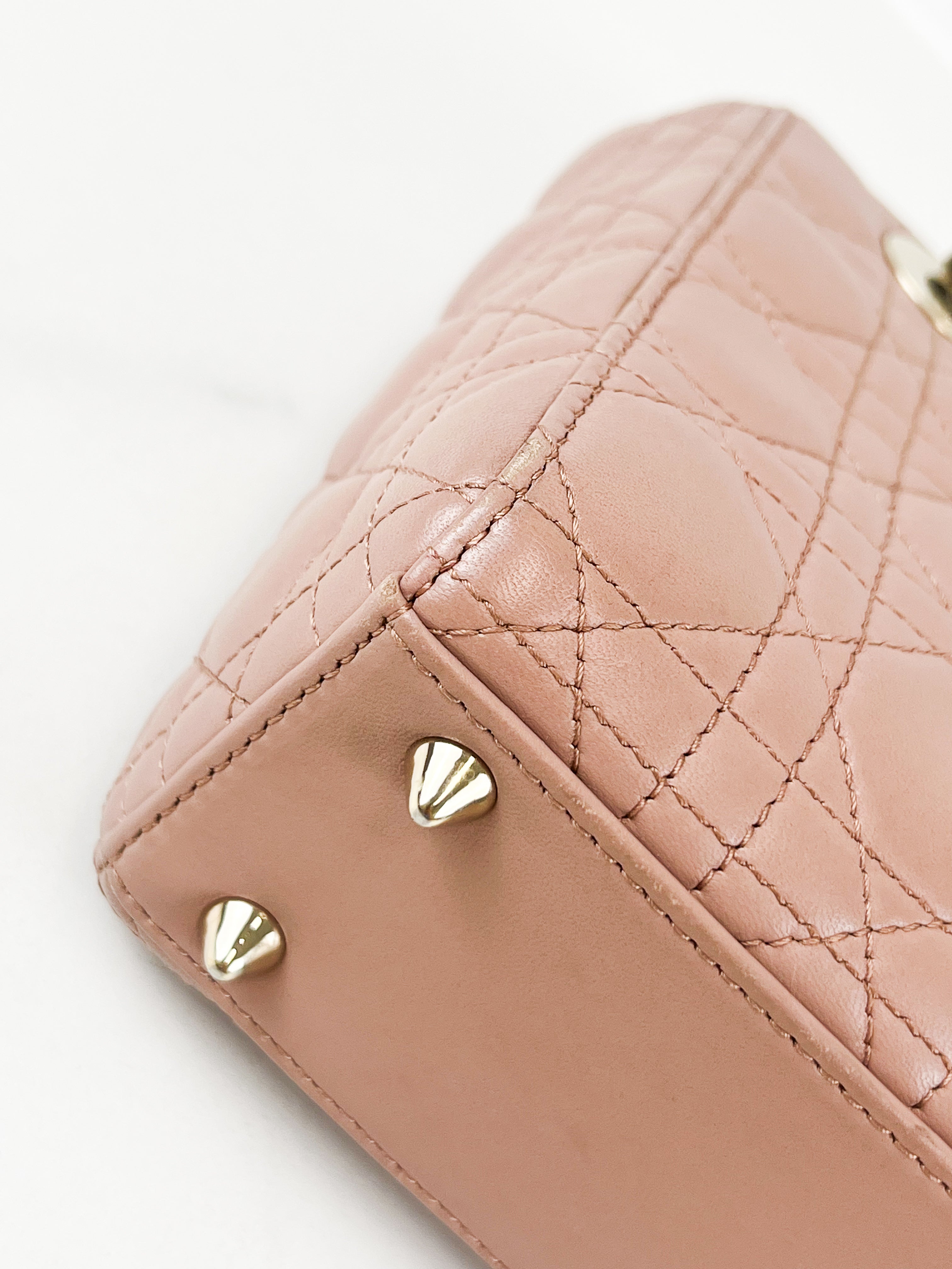 Christian Dior Small Lady Dior In Blush Cannage