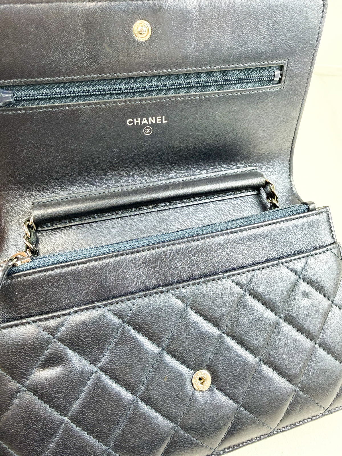Chanel Boy Wallet on Chain in Quilted Lambskin with SHW