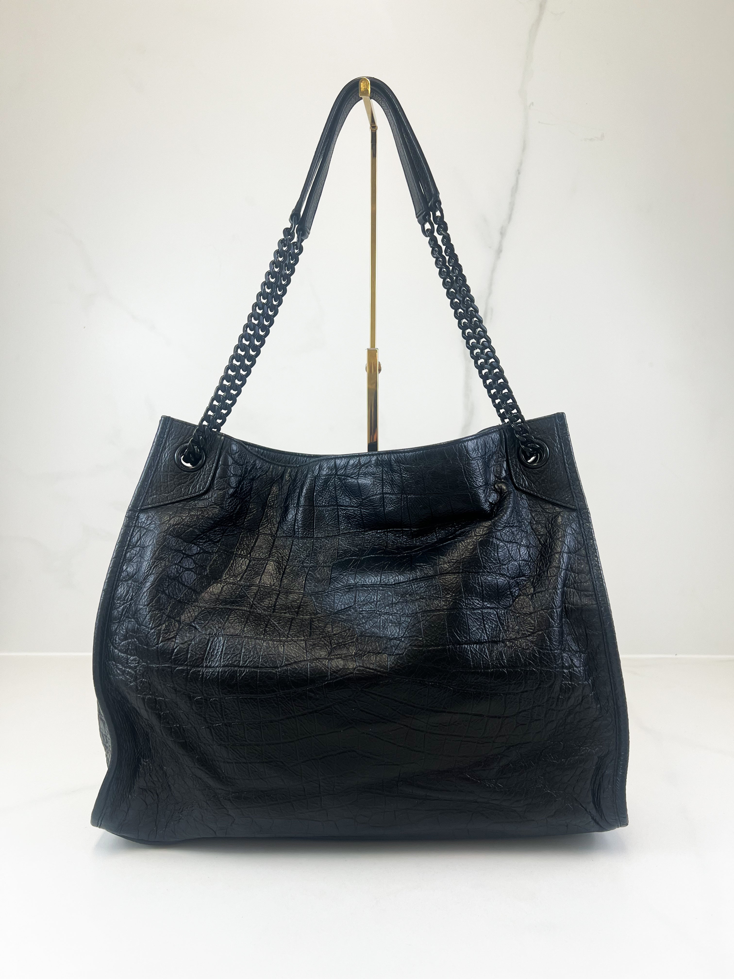 Saint Laurent Niki Shopping Crinkled Vintage Leather