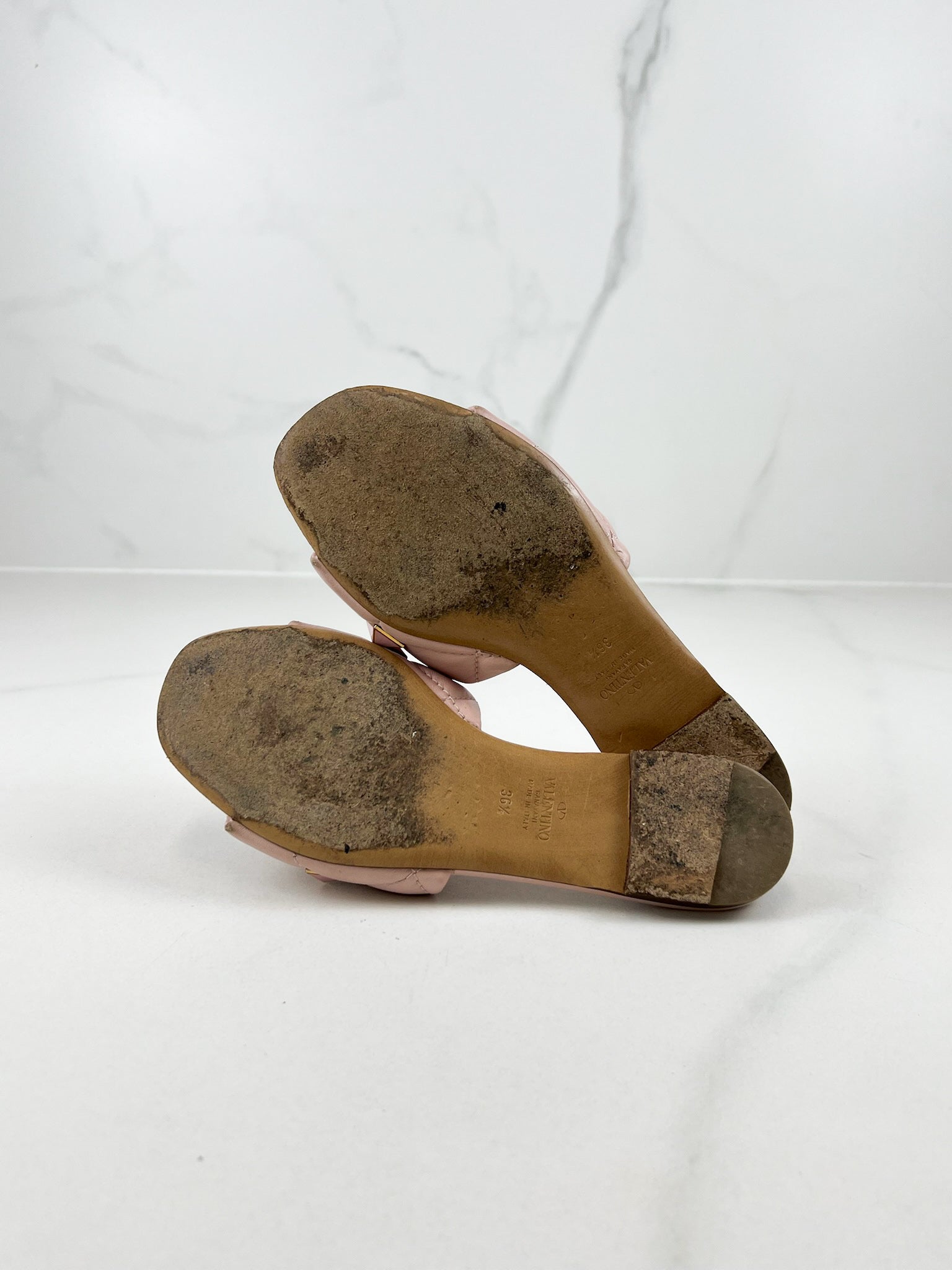 Valentino Garavani Pink Roman Stud Slides Size 36.5