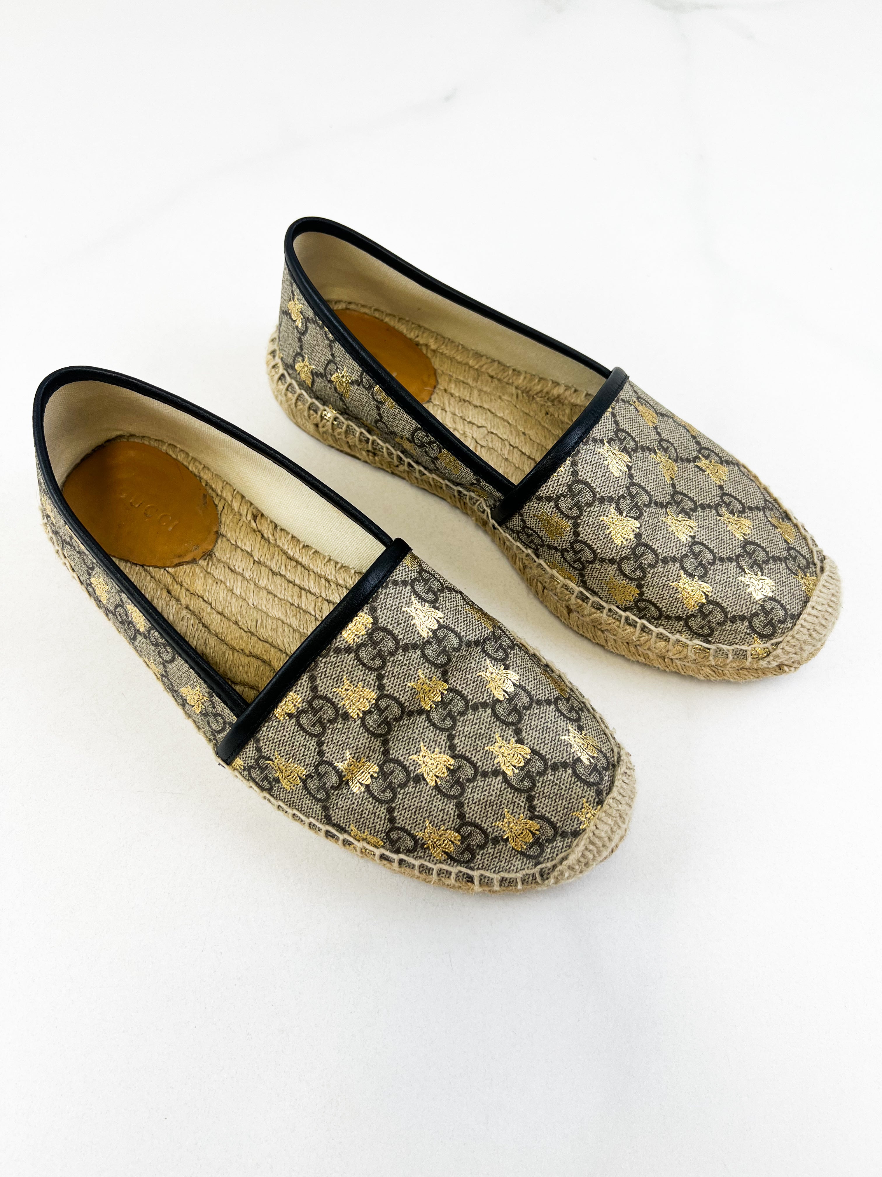 Gucci GG Supreme Canvas Espadrilles Size 38
