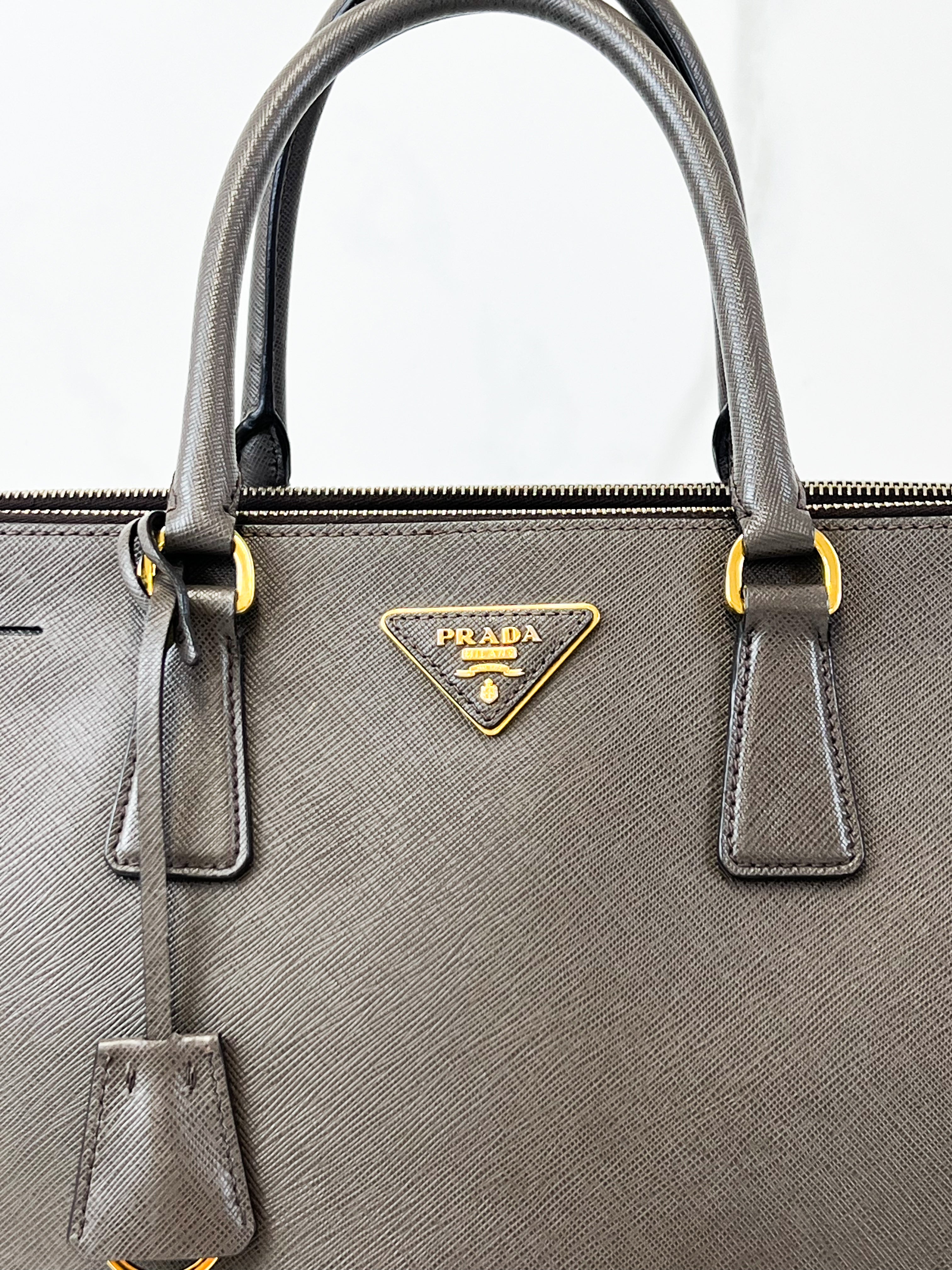 Prada Large Grey Galleria Saffiano Bag