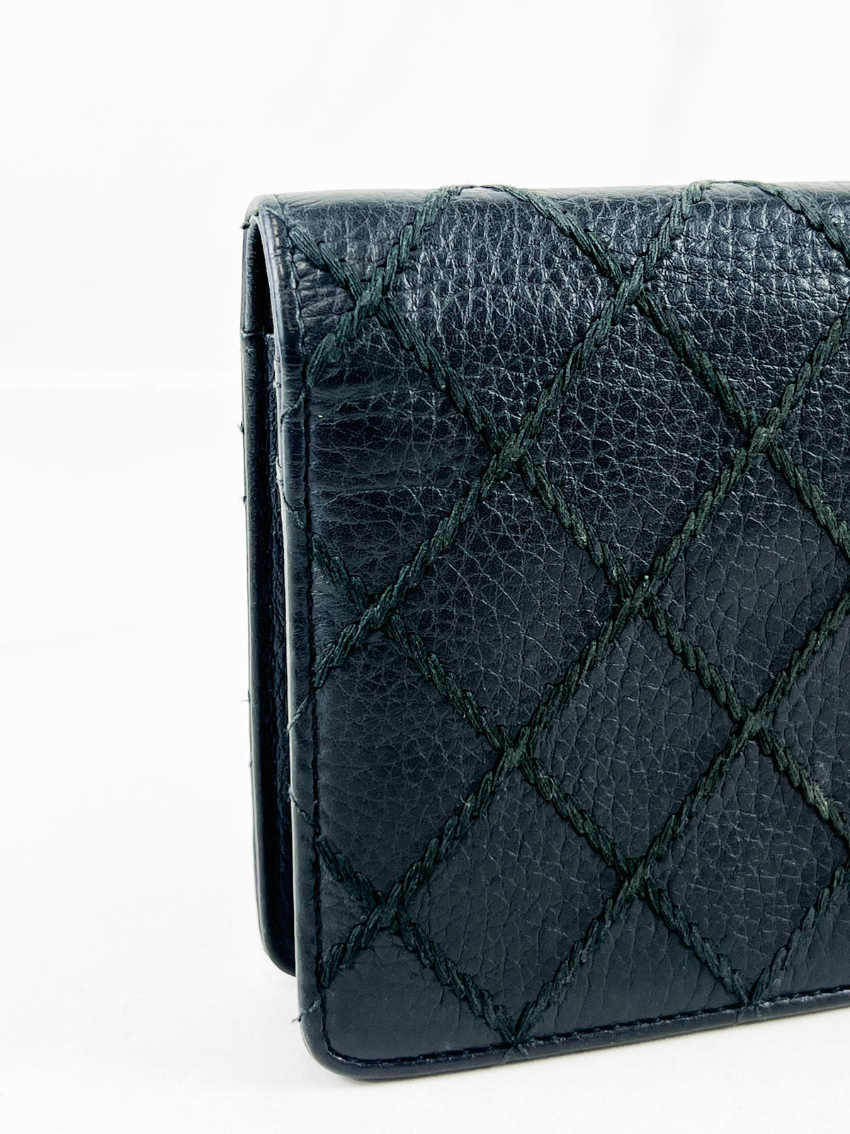 Chanel CC Black Aged Calfskin Flap Wallet SHW