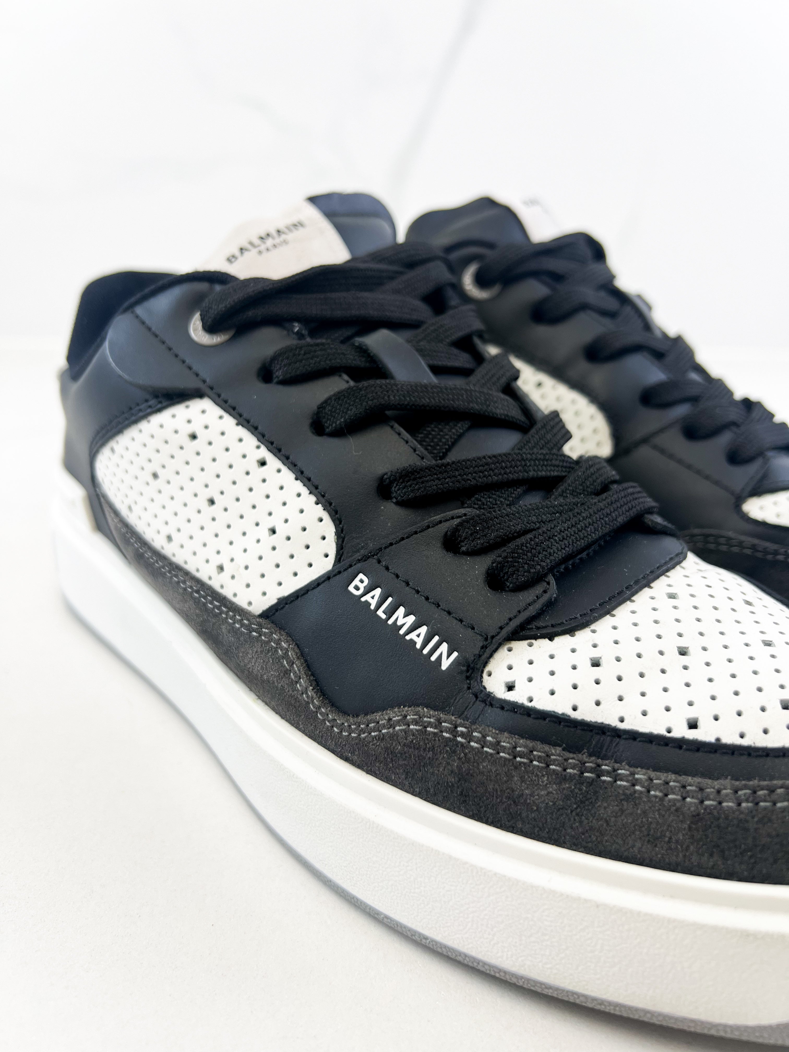 Balmain Black & White Low Top Sneaker Size 7US