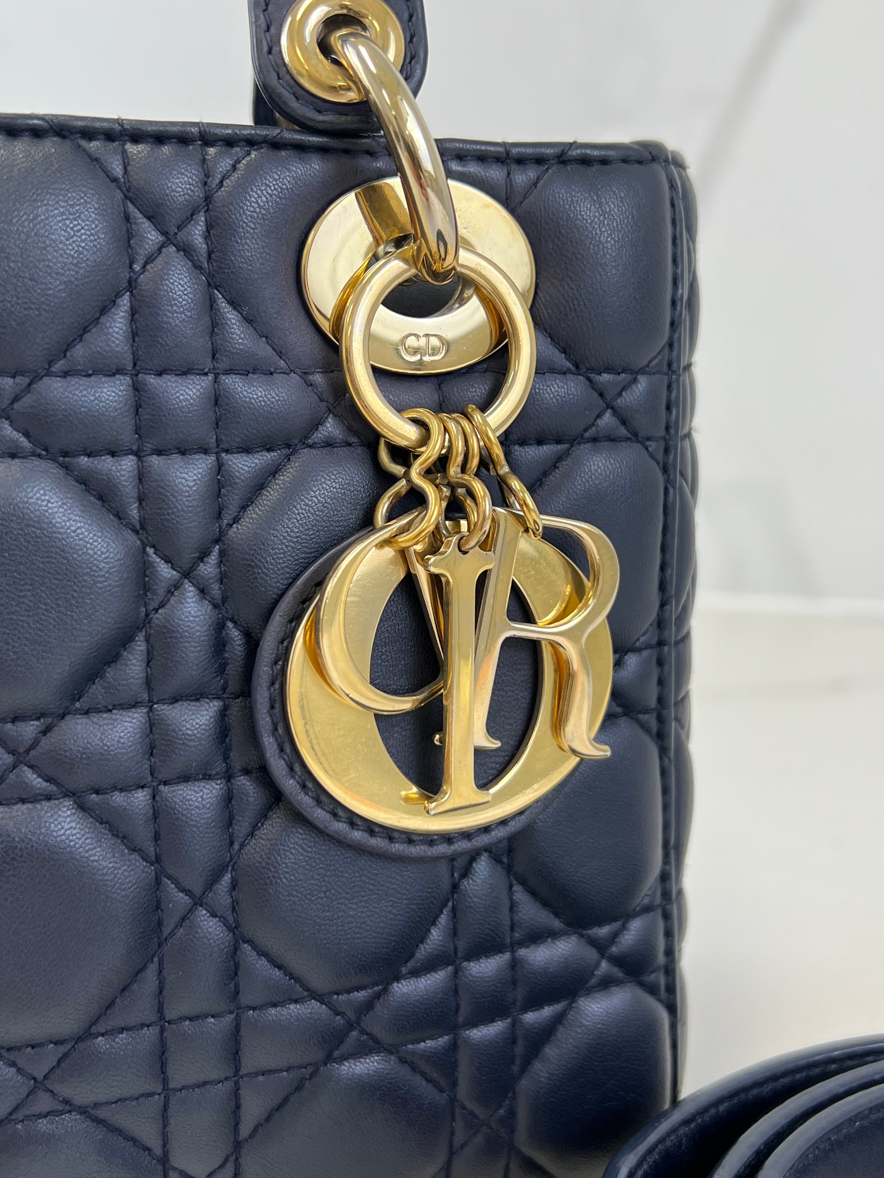 Christian Dior Small Midnight Blue Lady Dior