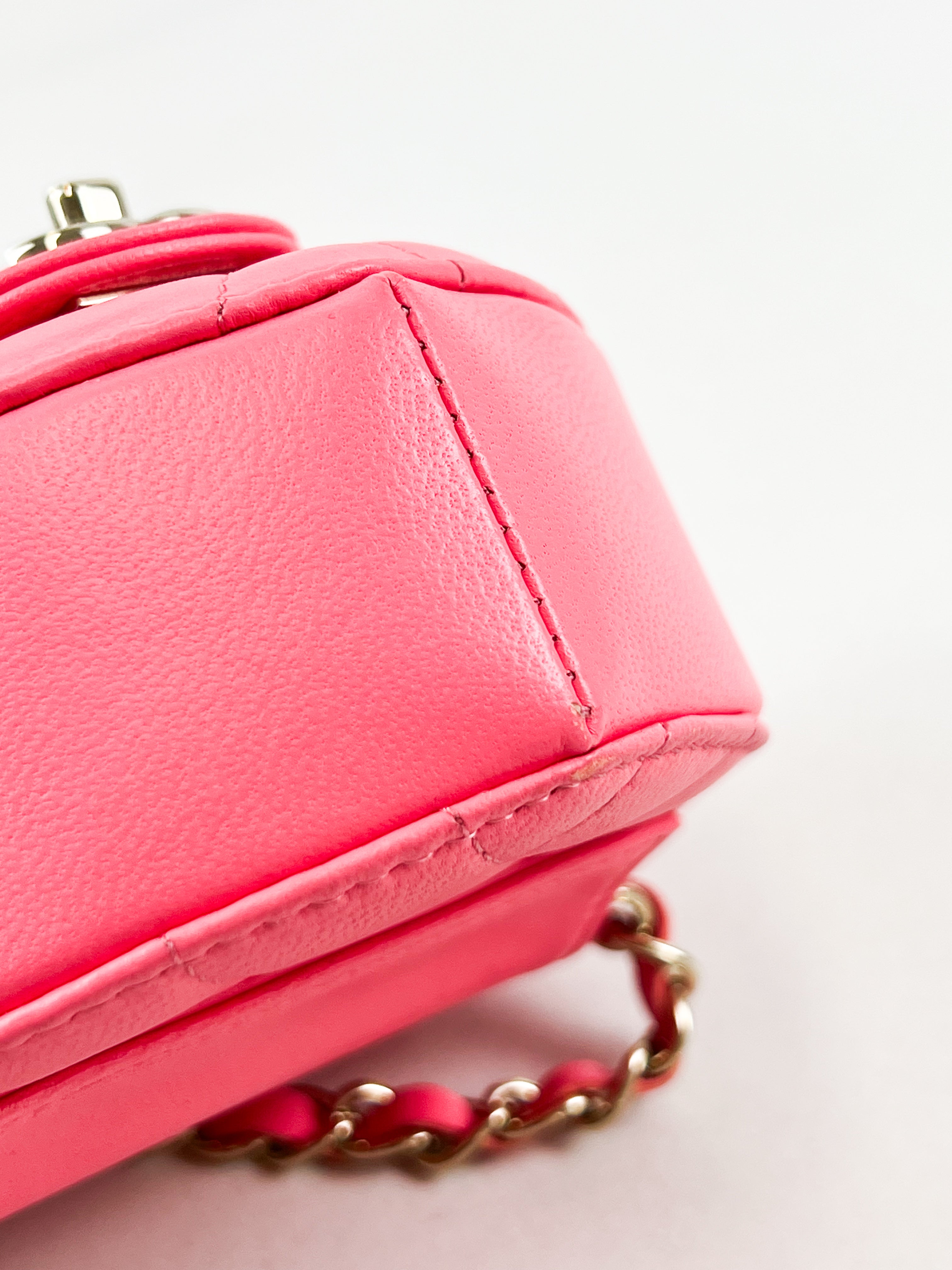 Chanel Pink Mini Lambskin Heart with LGHW