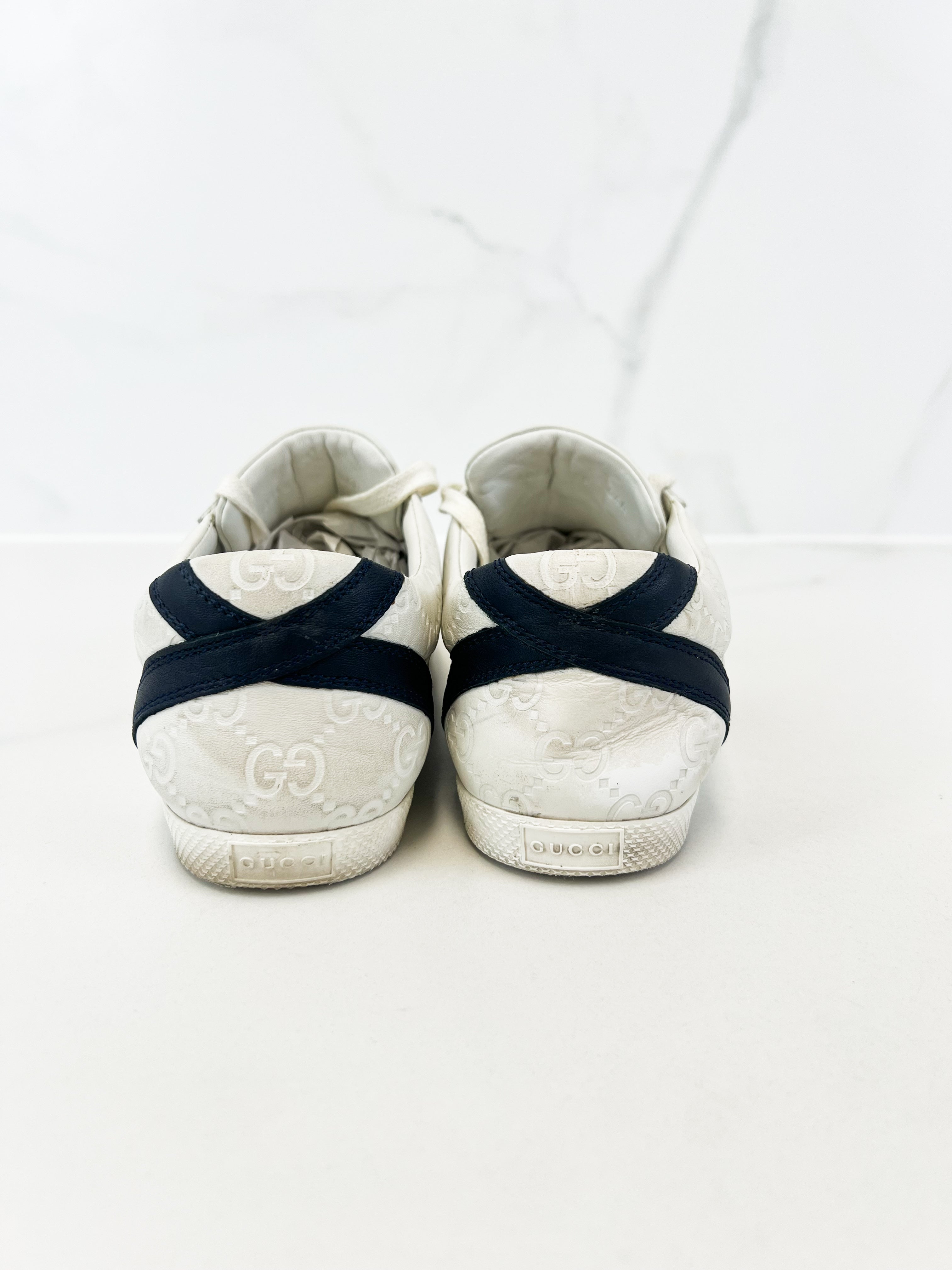 Gucci White GG Guccissima Sneaker Size 39