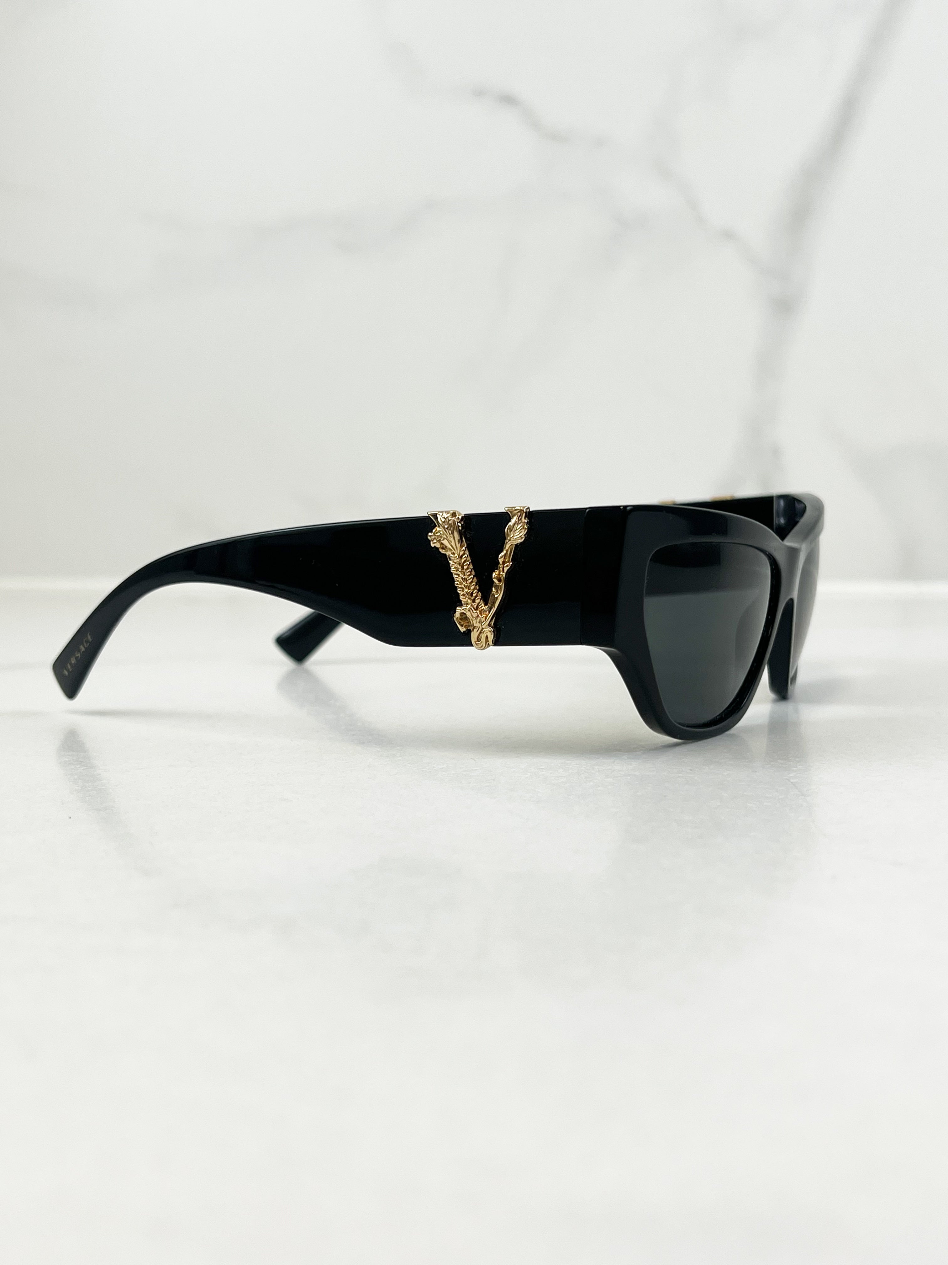 Versace V Logo Sunglasses in Black