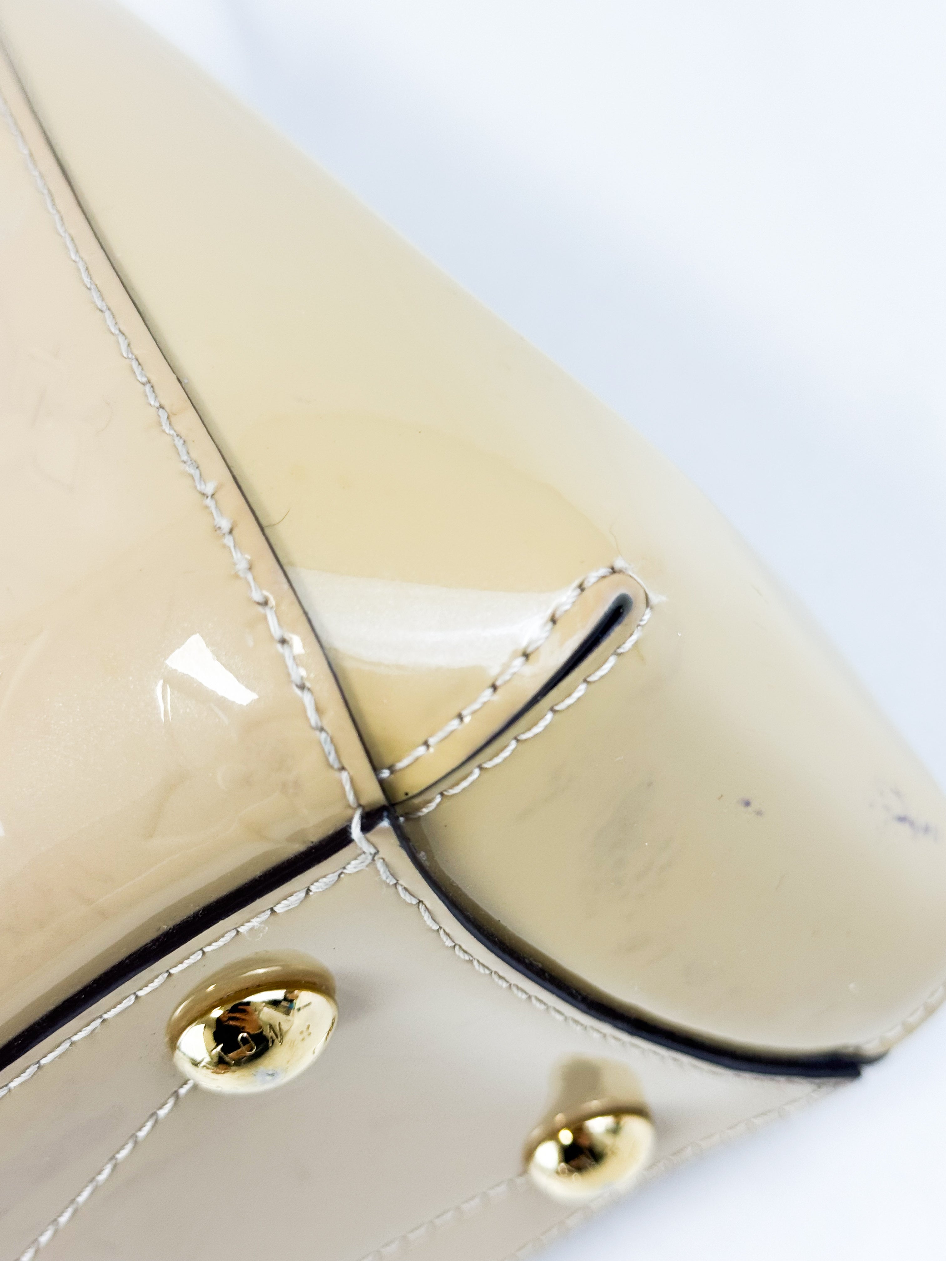 Louis Vuitton Patent Monogram Montaigne BB Satchel