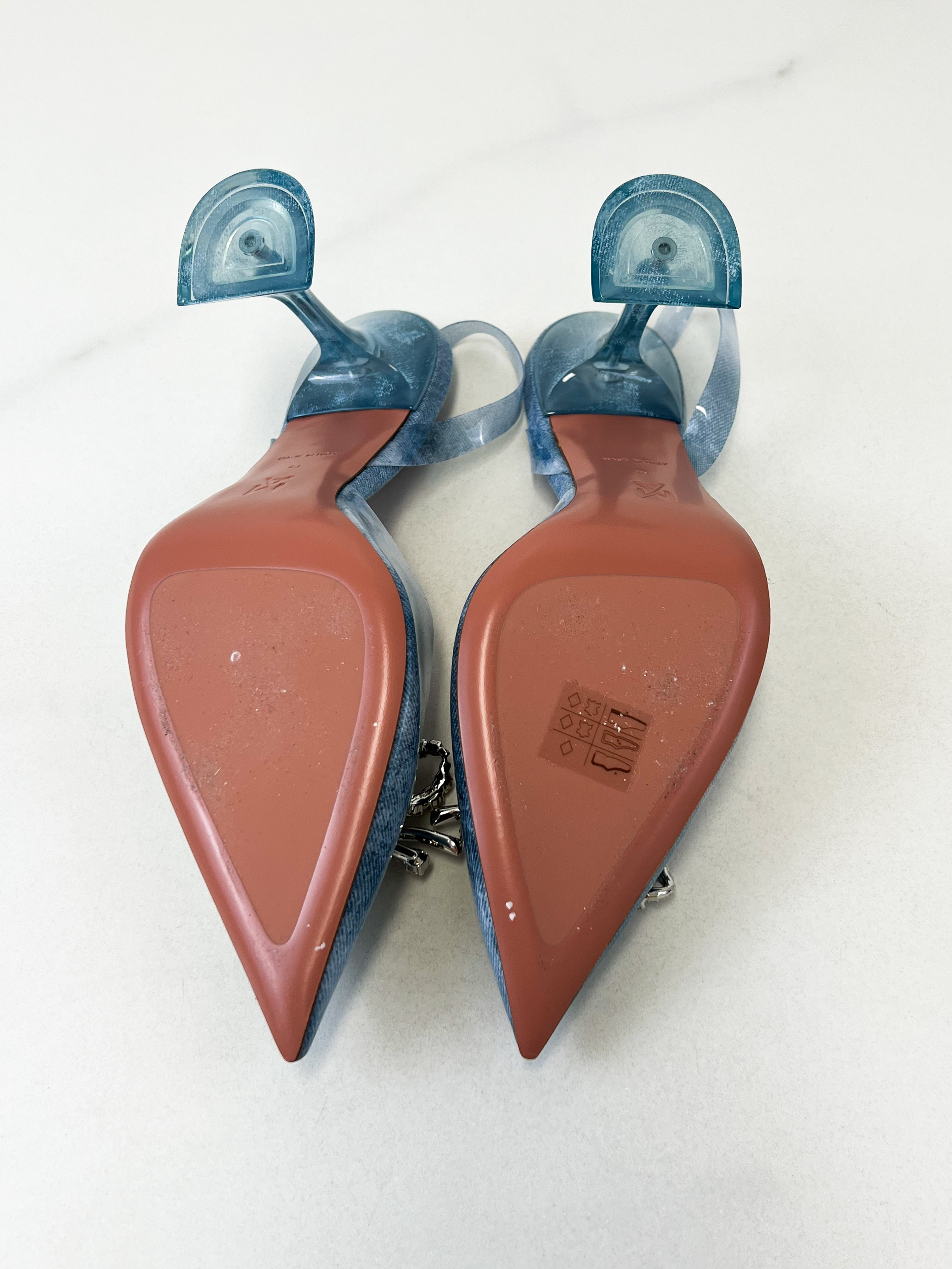 Amina Muaddi Rosie Glass Sling 95mm Pump Size 40