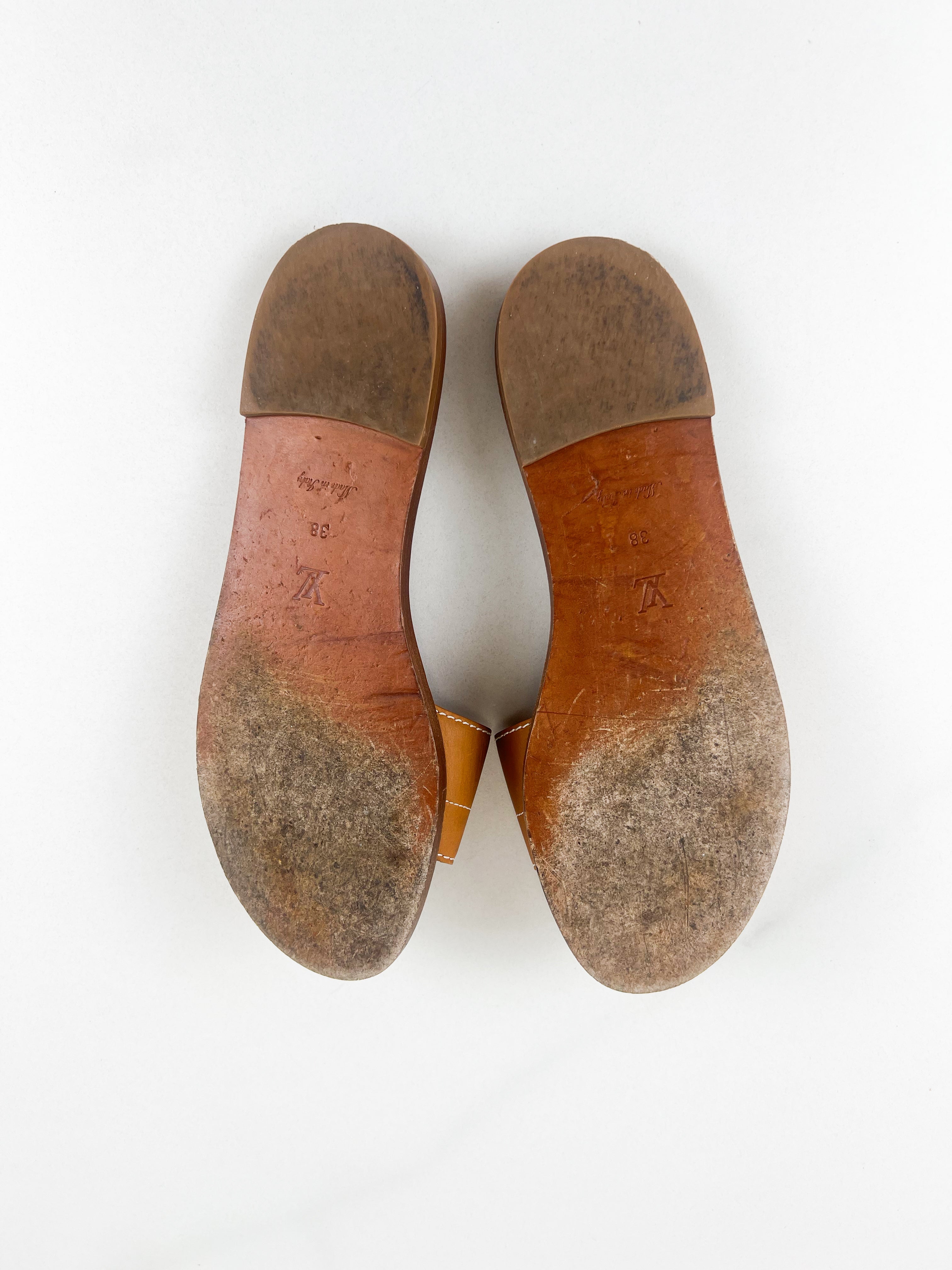 Louis Vuitton Lock It Flat Slides Size 38