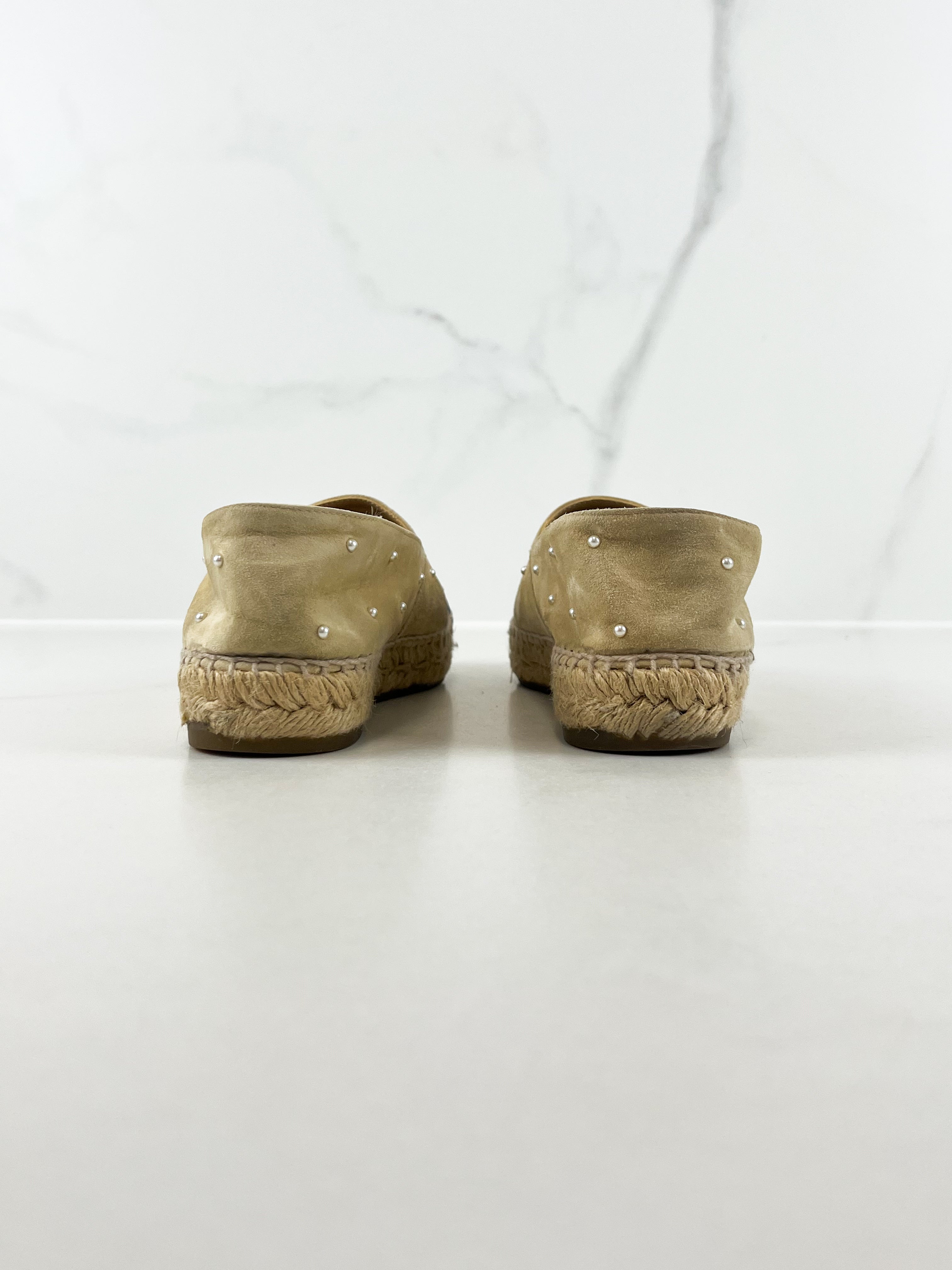 Chanel CC Velvet Espadrille Size 37