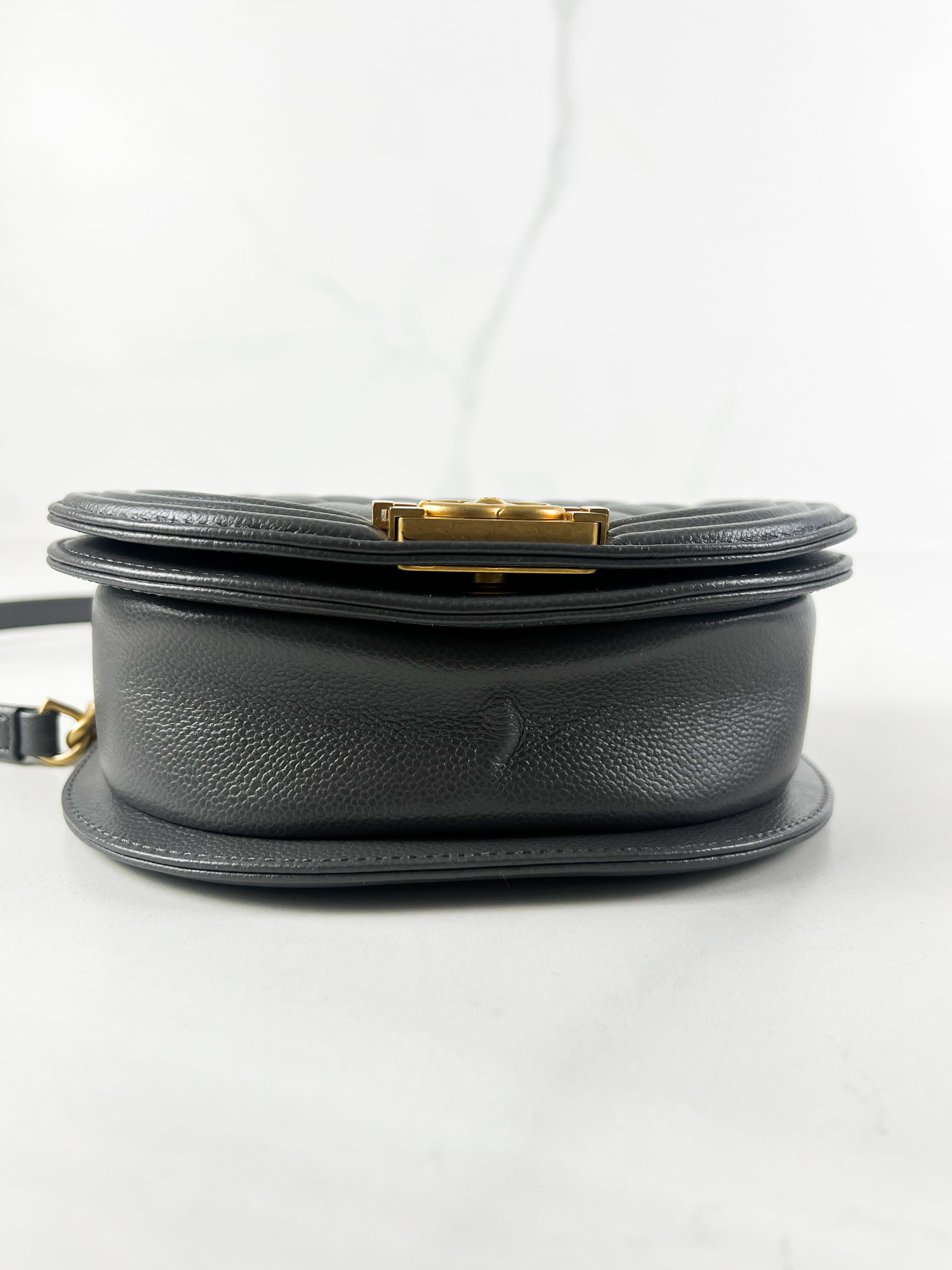 Chanel Half Moon Caviar Bag in Grey
