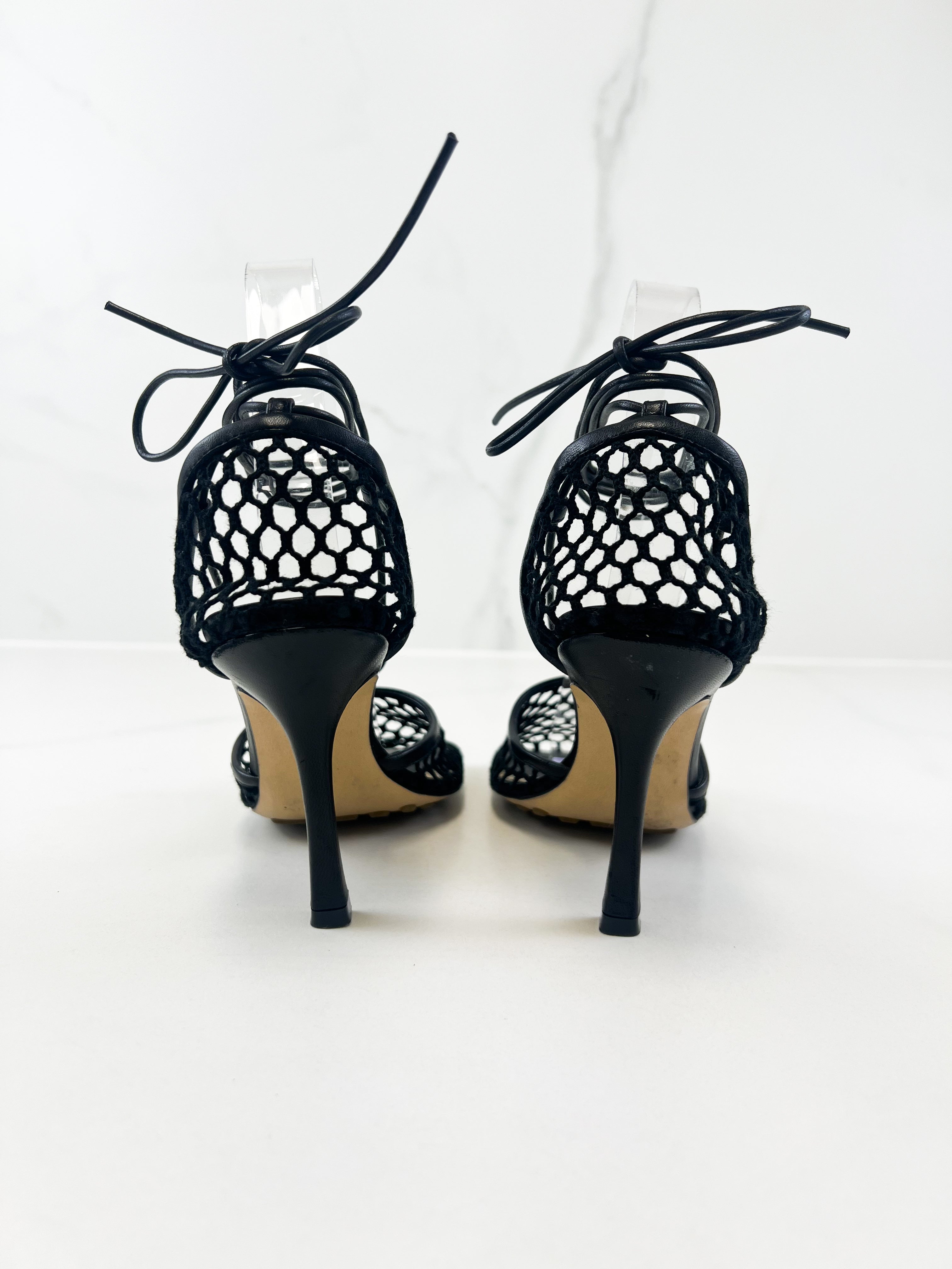 Bottega Veneta Stretch Lace Up Sandal Heel Size 37