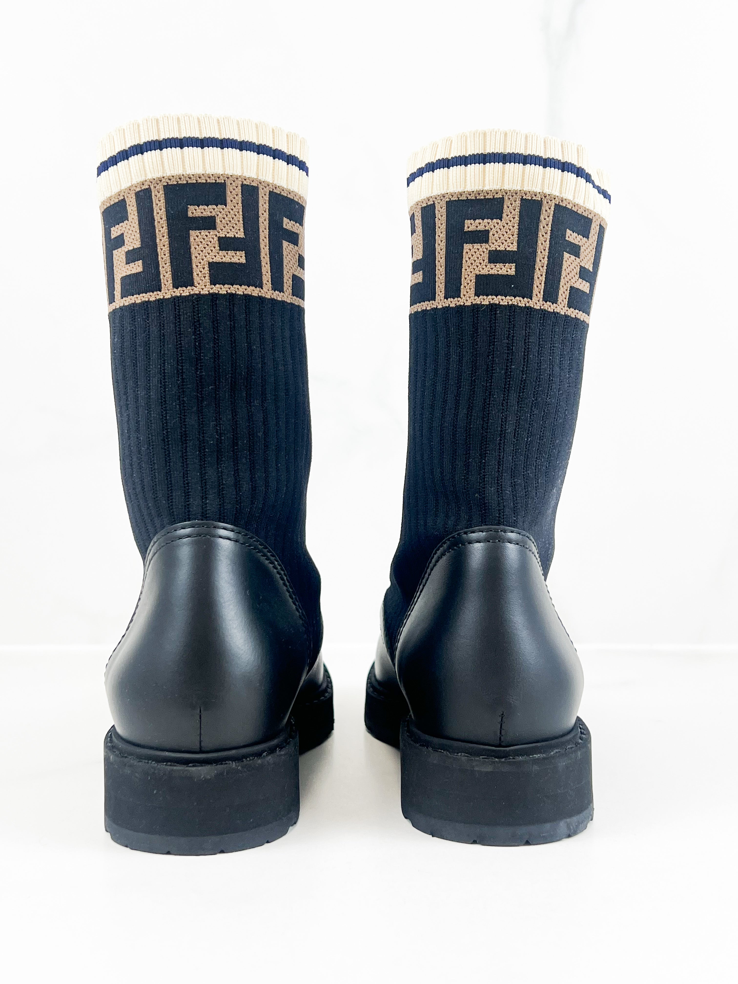 Fendi Rockoko Black Boots Size 37