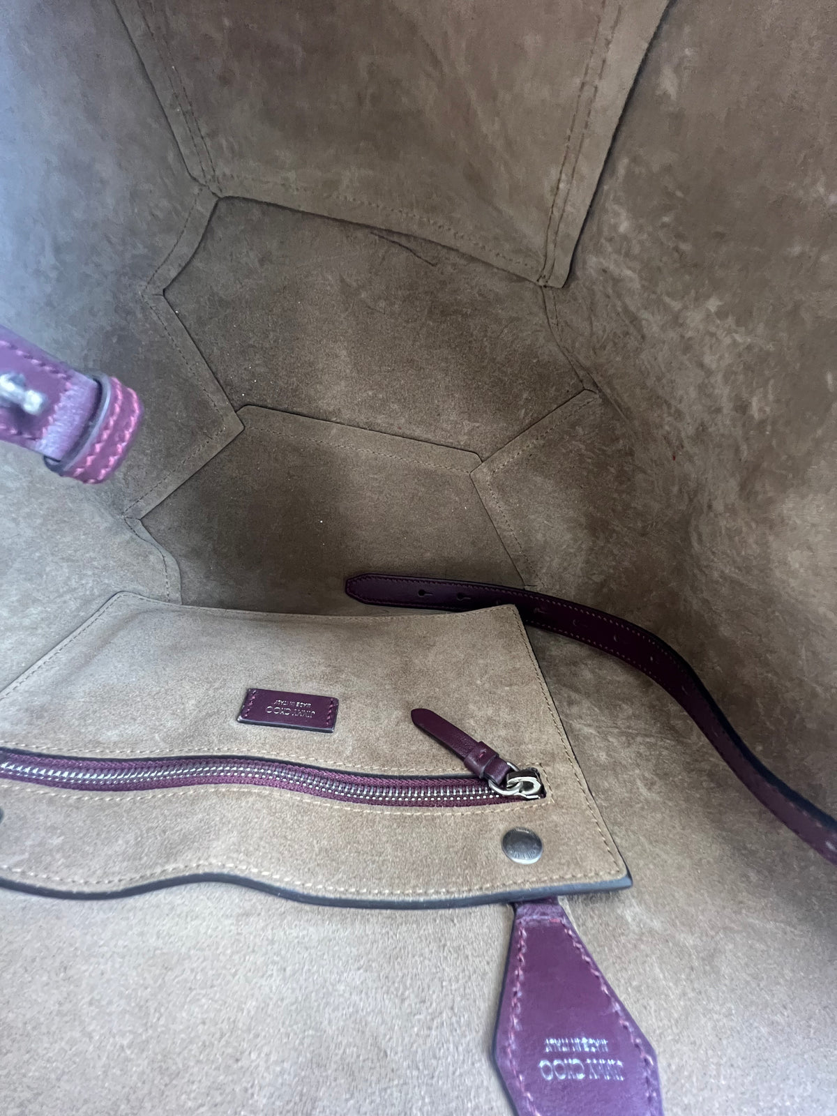 Jimmy Choo Diamond Tote in Burgundy