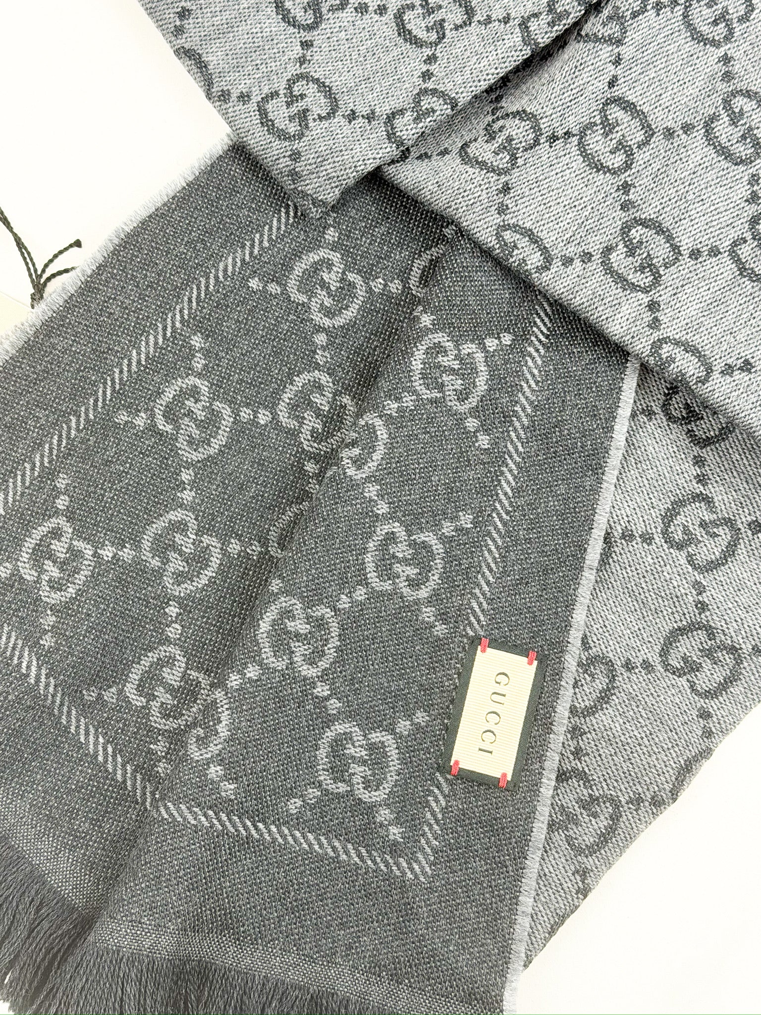 Gucci Jacquard Pattern Wool Scarf