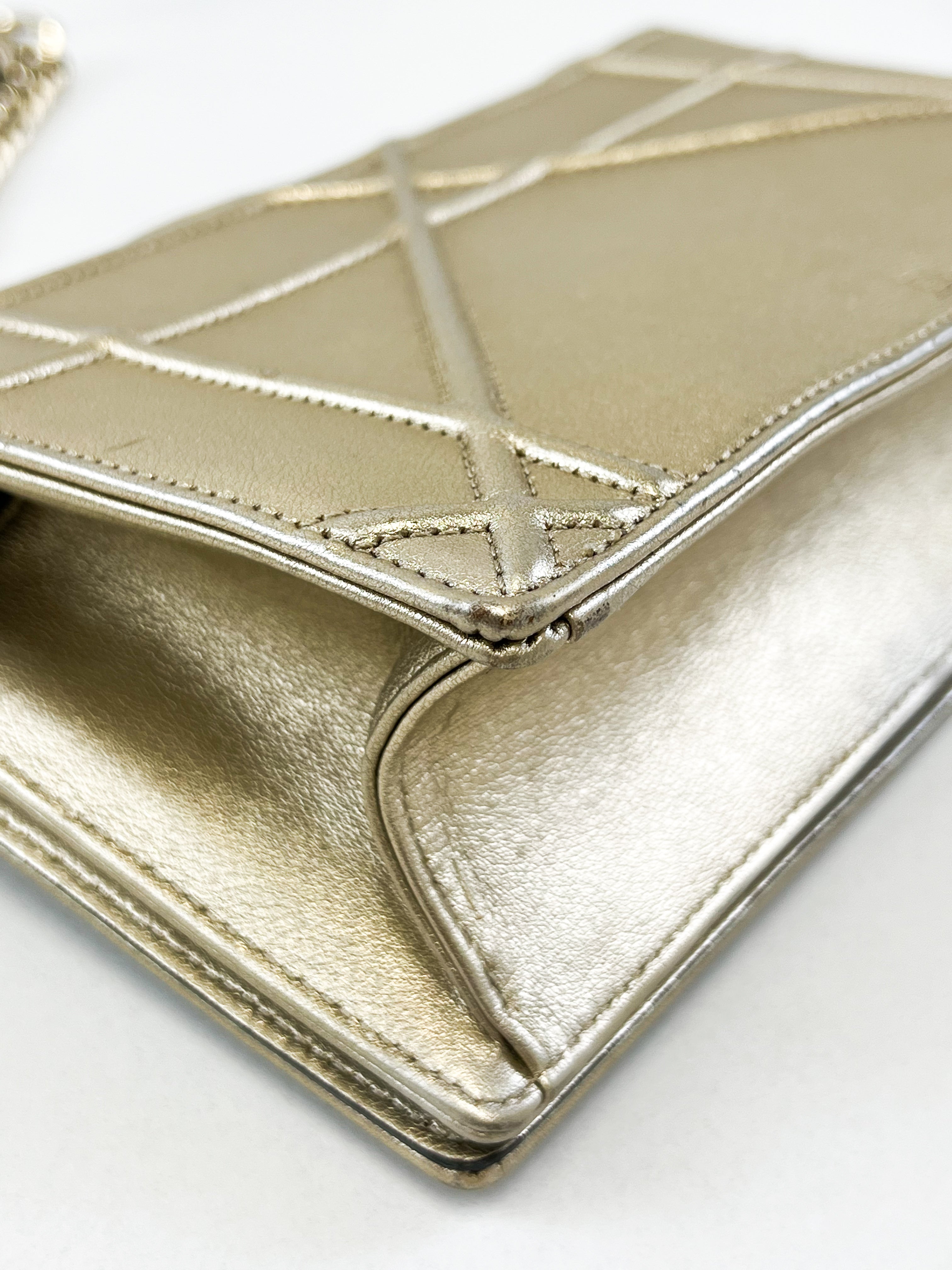 Christian Dior Gold Small Diorama Shoulder Bag GHW