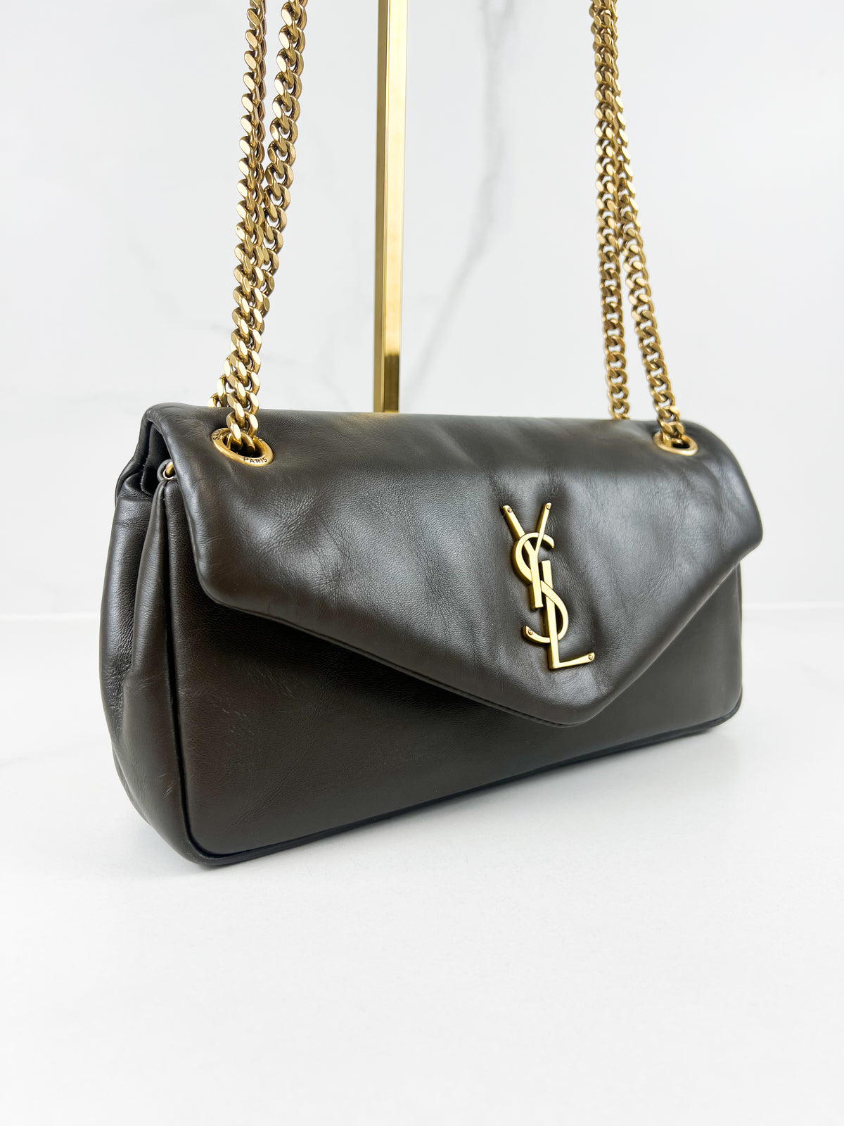 Saint Laurent Calypso Lambskin Shoulder Bag with GHW