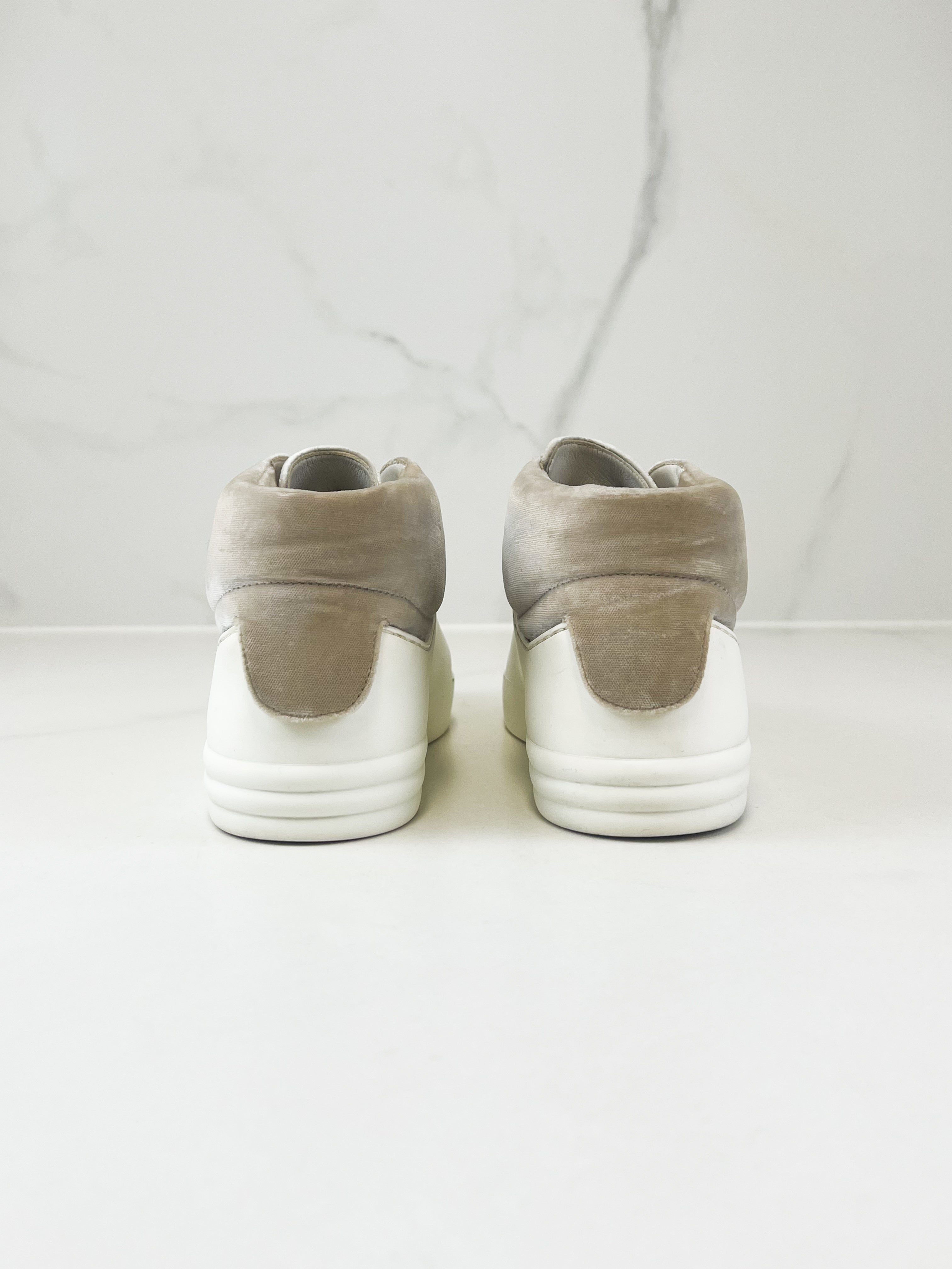 Chanel CC Velvet Leather Sneaker Size 37.5
