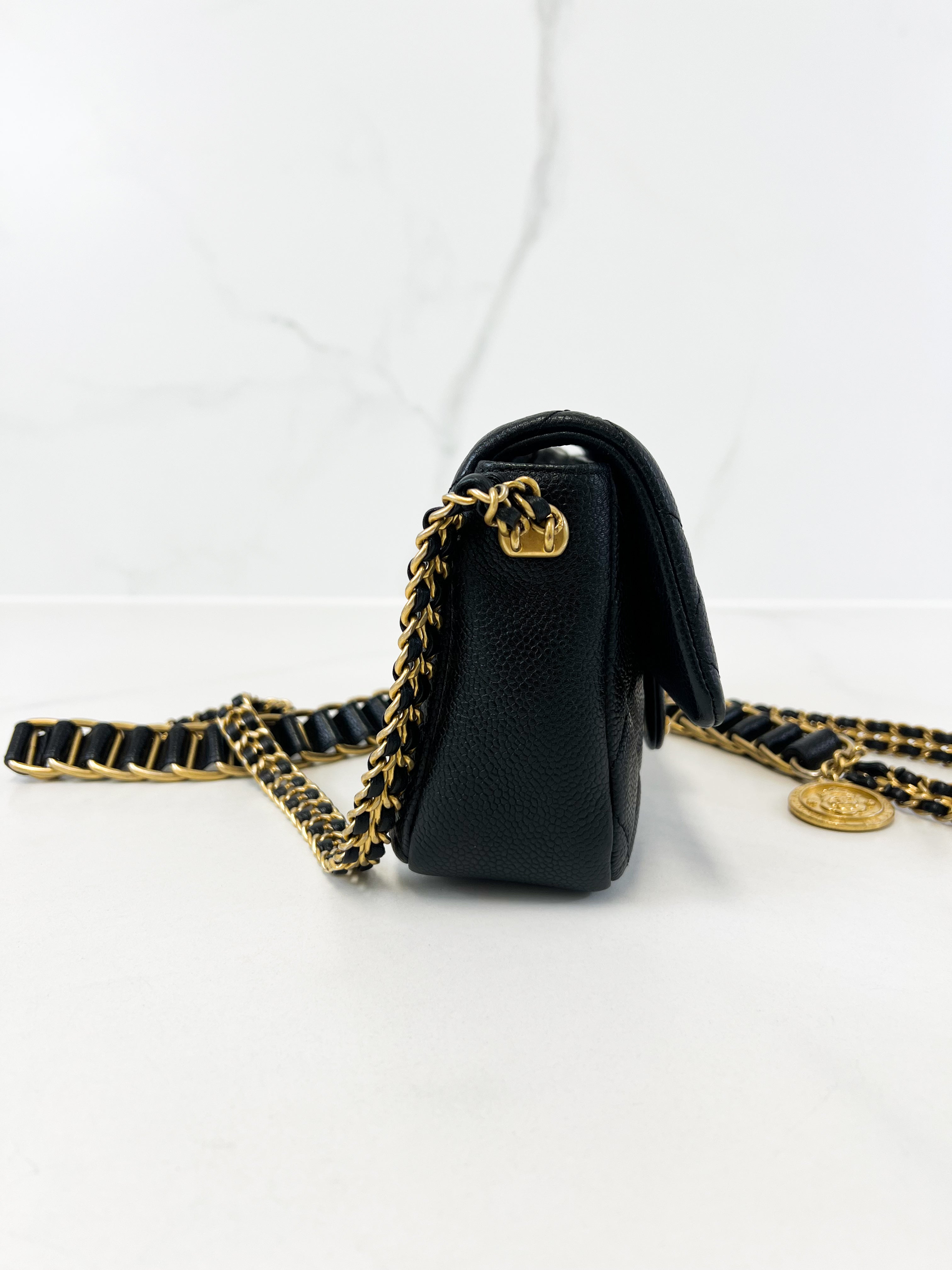 Chanel Black Caviar Limited Edition Mini Square