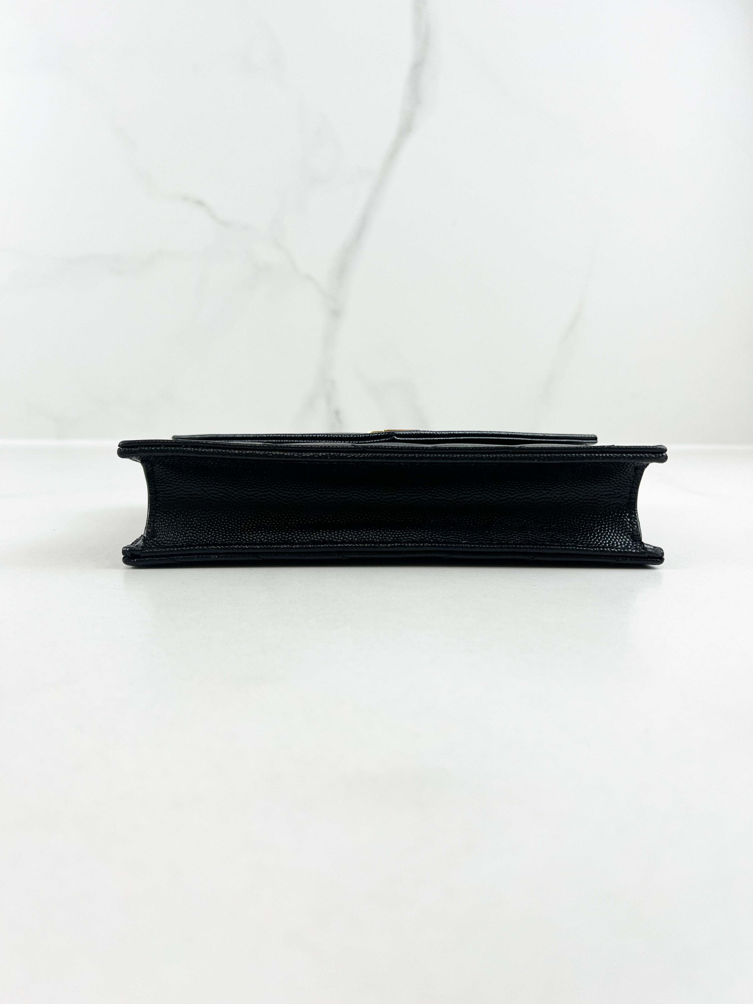 Saint Laurent Black Cassandre Envelope WOC with GHW